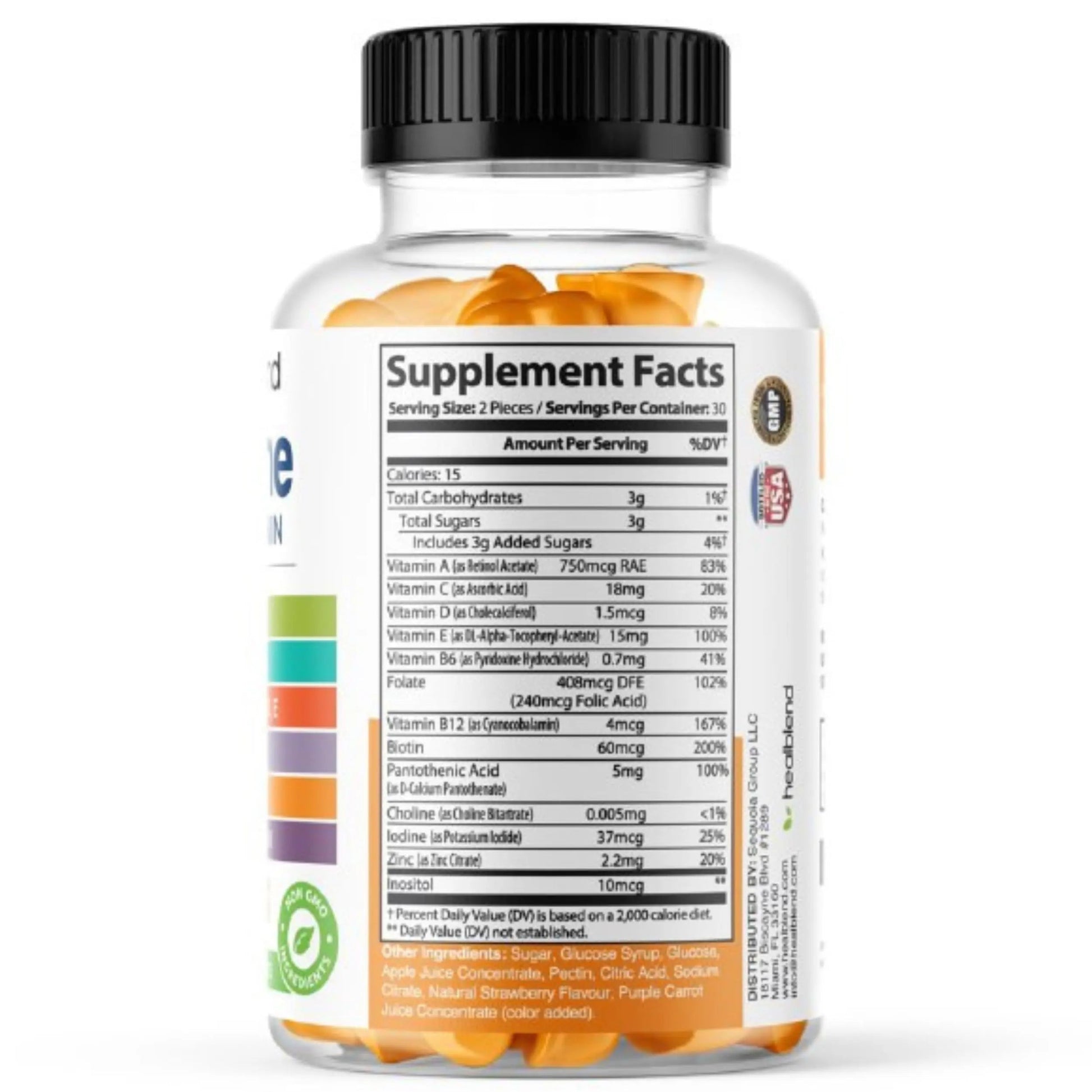 healblend Power-Packed Multivitamin Bear Gummies for Adult | Vitamins C, D3, B6, B12, Iron, Zinc healblend uk supplements
