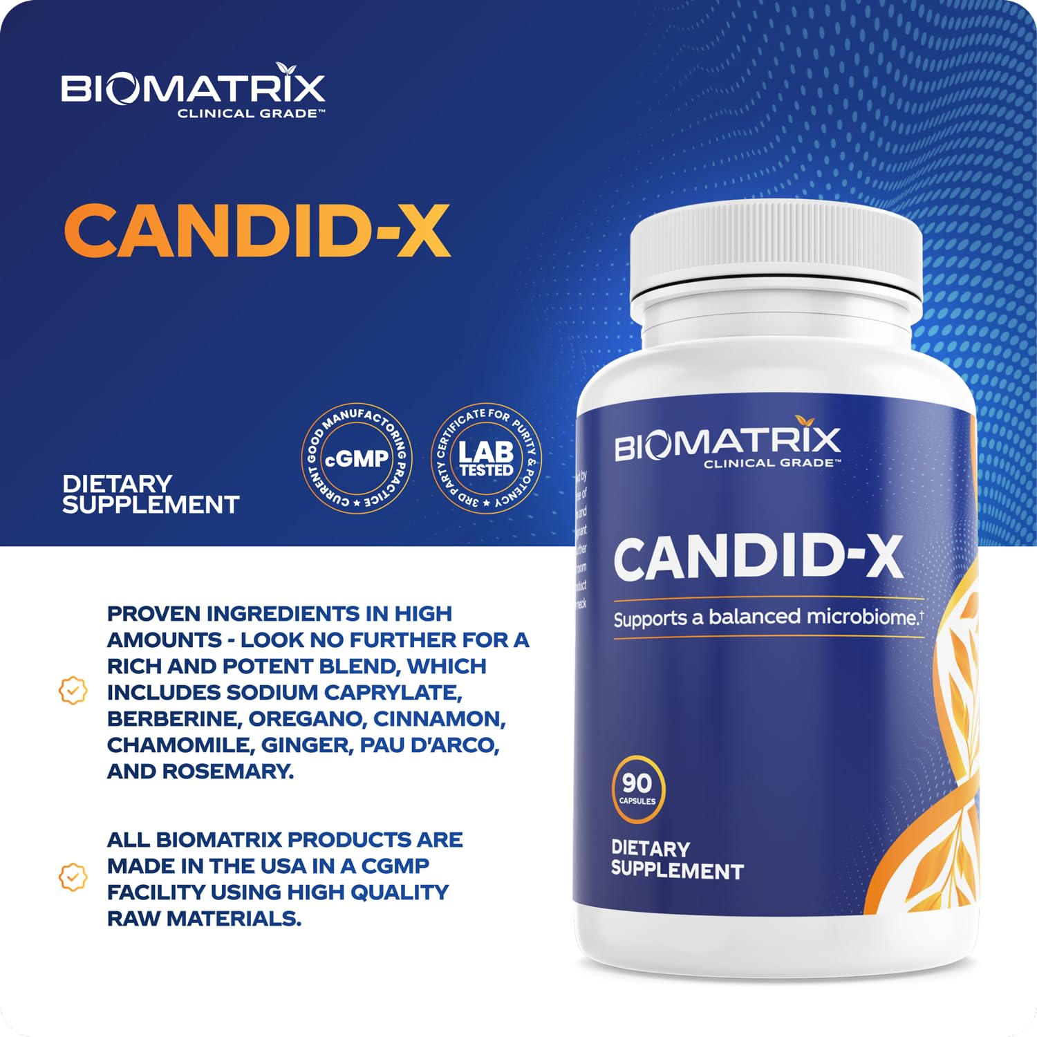 BioMatrix Candid-X Gut Cleanse with Berberine, Oregano, Sodium Caprylate, Chamomile, Ginger BioMatrix uk supplements