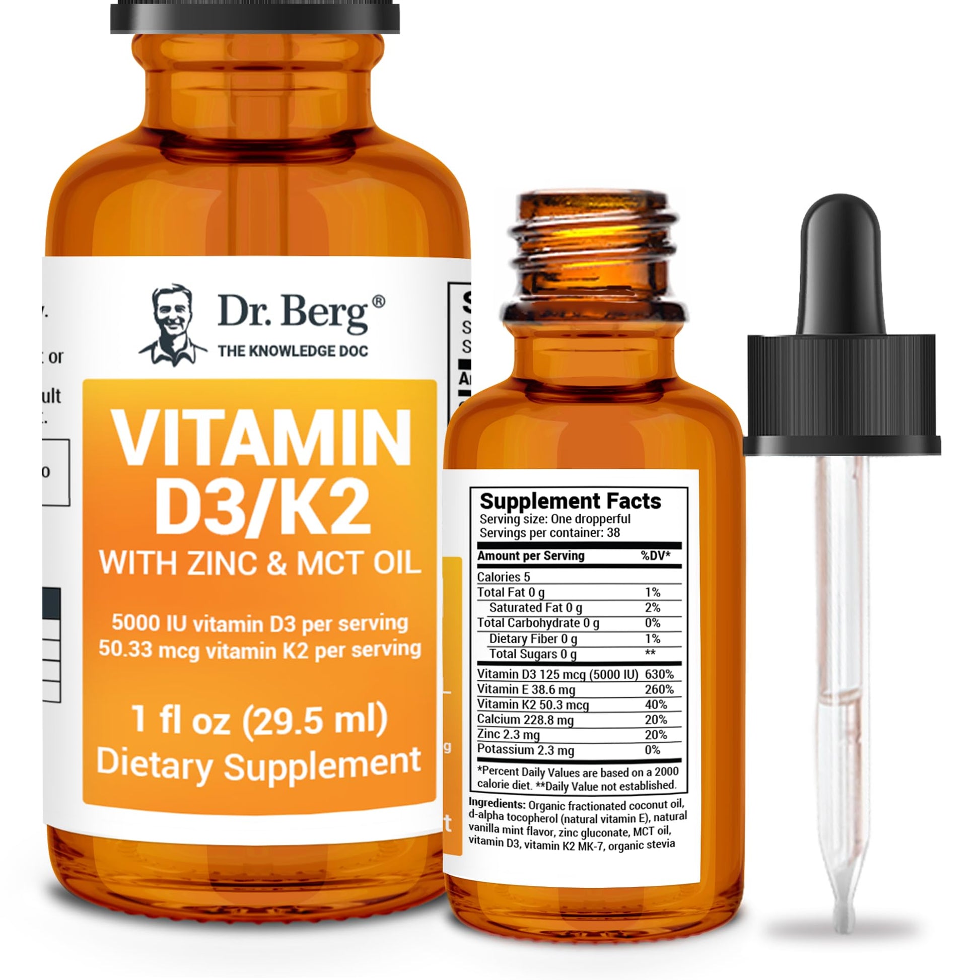 Dr. Berg Liquid Vitamin D3 & K2 Supplement - For Bone, Teeth, Mood & Immune Health Dr. Berg Nutritionals uk supplements