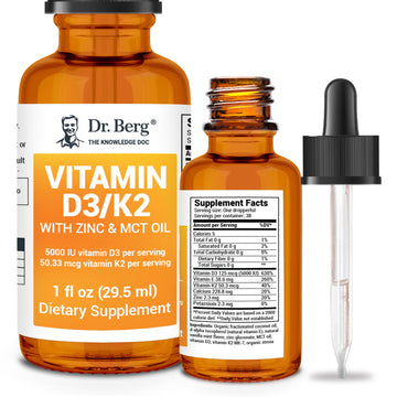 Dr. Berg Liquid Vitamin D3 & K2 Supplement - For Bone, Teeth, Mood & Immune Health Dr. Berg Nutritionals uk supplements
