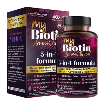 Purity Products MyBiotin SuperClinical New 5-in-1 Elite Multivitamin + MB40X Biotin Matrix Daily Multi - Thicker Hair Starting in 3 Weeks Purity Products uk supplements