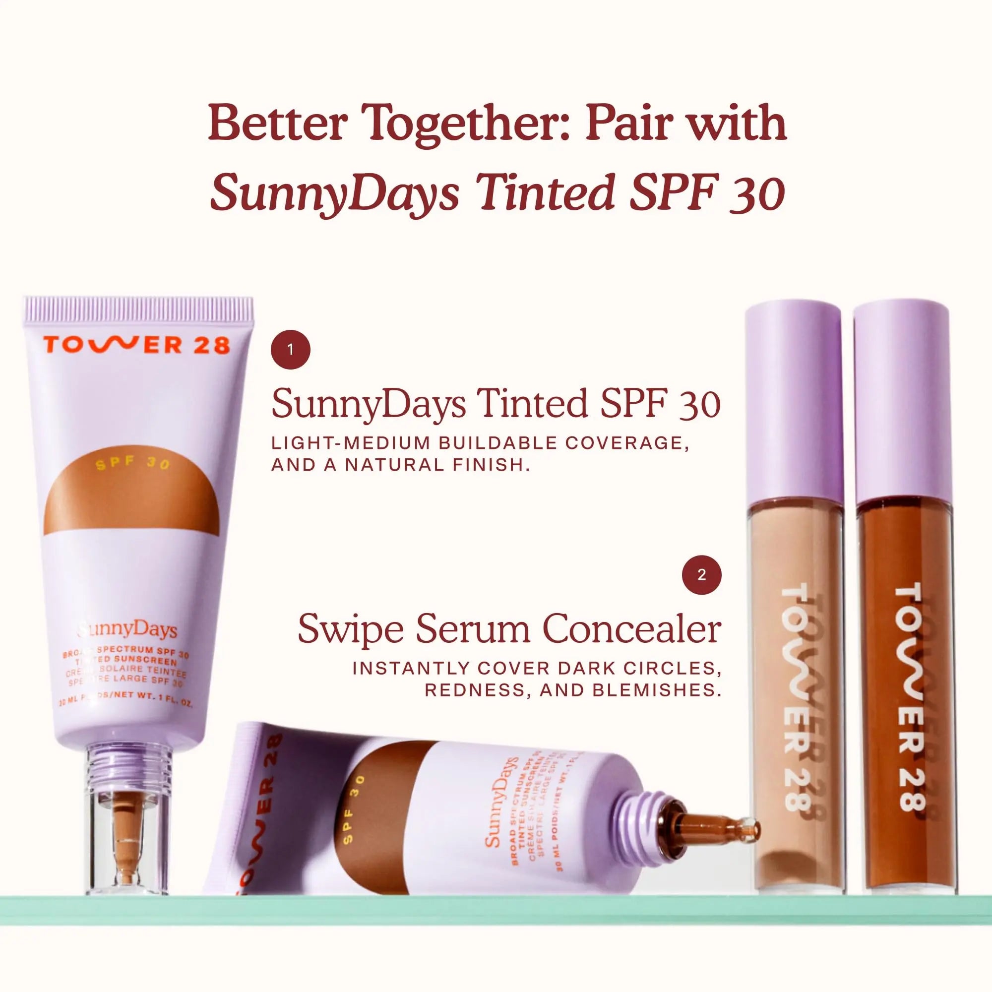 Tower 28 Swipe Serum Concealer - Hydrating Medium-Full Coverage Concealer + Under Eye Brightener - Skin Care Infused Makeup with Hyaluronic Acid + Soothing Centella - 1.0 Fair/Neutral (0.22 oz) Tower 28 uk supplements
