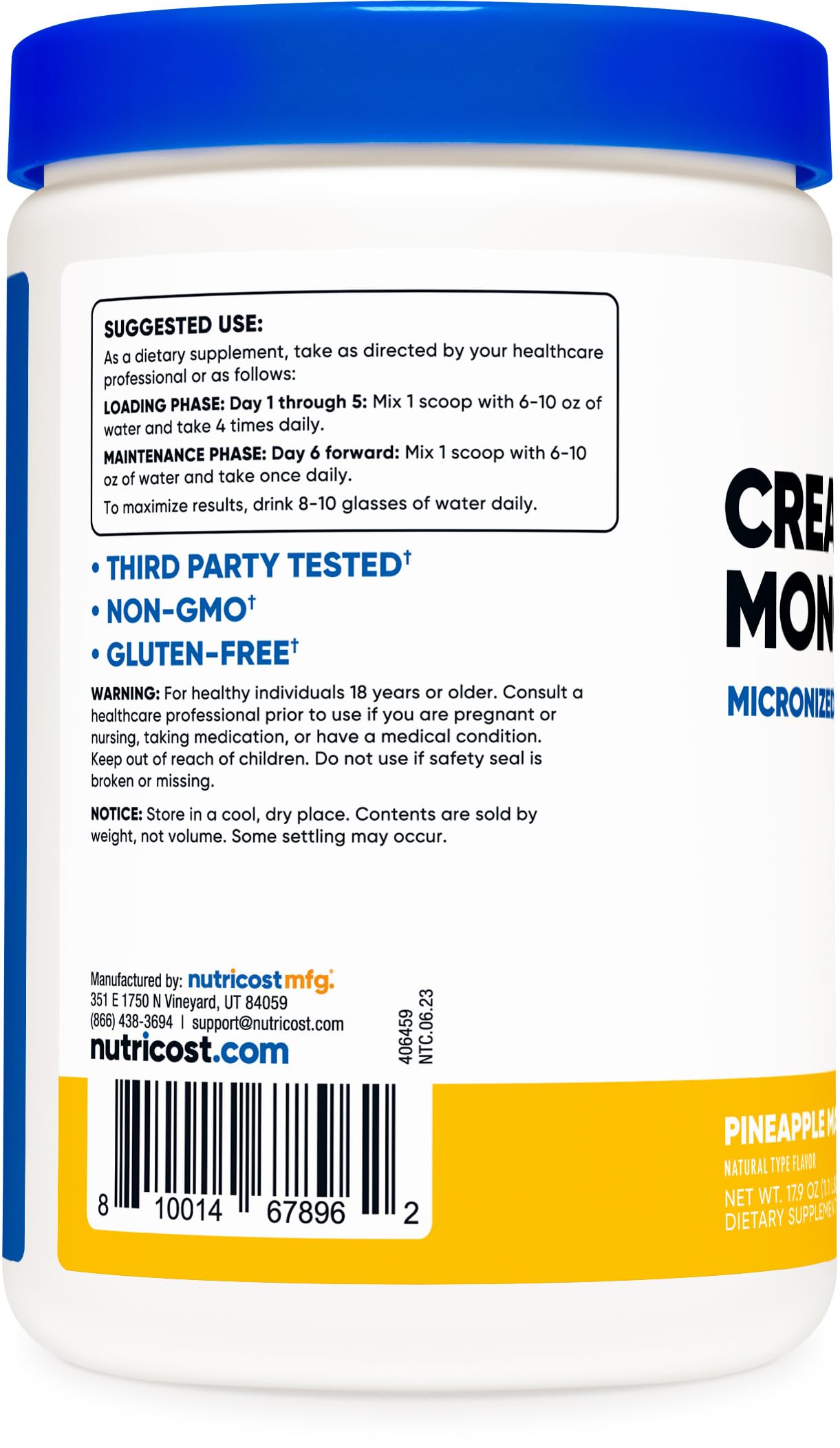 Nutricost Creatine Monohydrate Powder (Pineapple Mango, 500 Gram) - Micronized Nutricost uk supplements