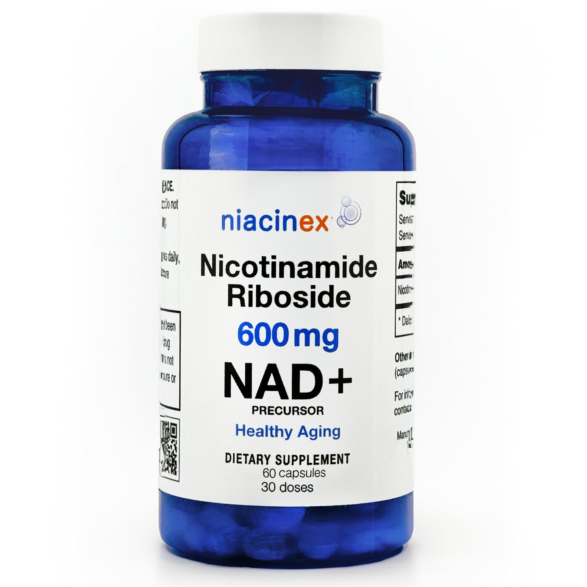Niacinex NAD+ Supplement - 600mg Pure Nicotinamide Riboside (NR) - Healthy Aging, Mental Clarity & Energy Booster - Cell Regeneration Supplements for Women and Men - 60 NAD Plus Capsules - Made in USA Niacinex uk supplements