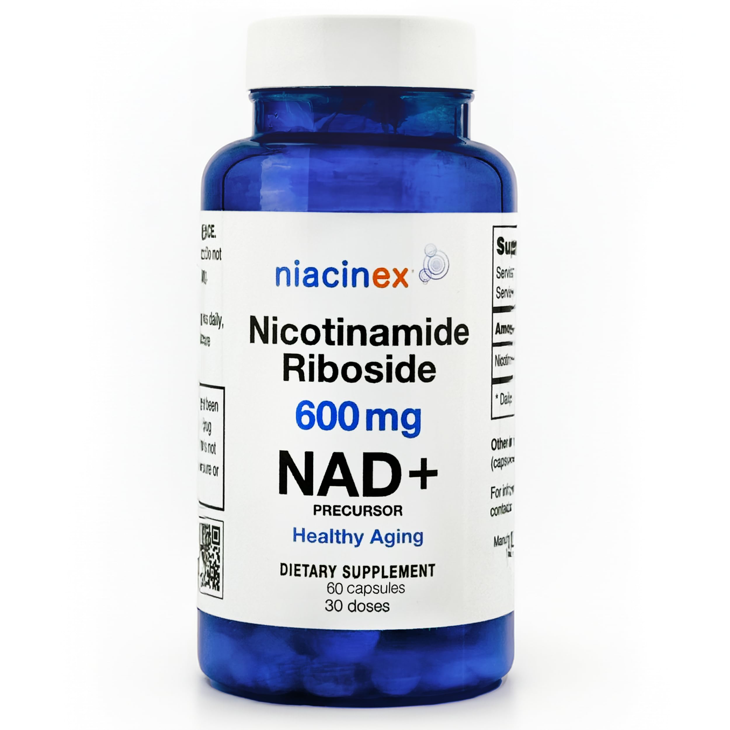 Niacinex NAD+ Supplement - 600mg Pure Nicotinamide Riboside (NR) - Healthy Aging, Mental Clarity & Energy Booster - Cell Regeneration Supplements for Women and Men - 60 NAD Plus Capsules - Made in USA Niacinex uk supplements