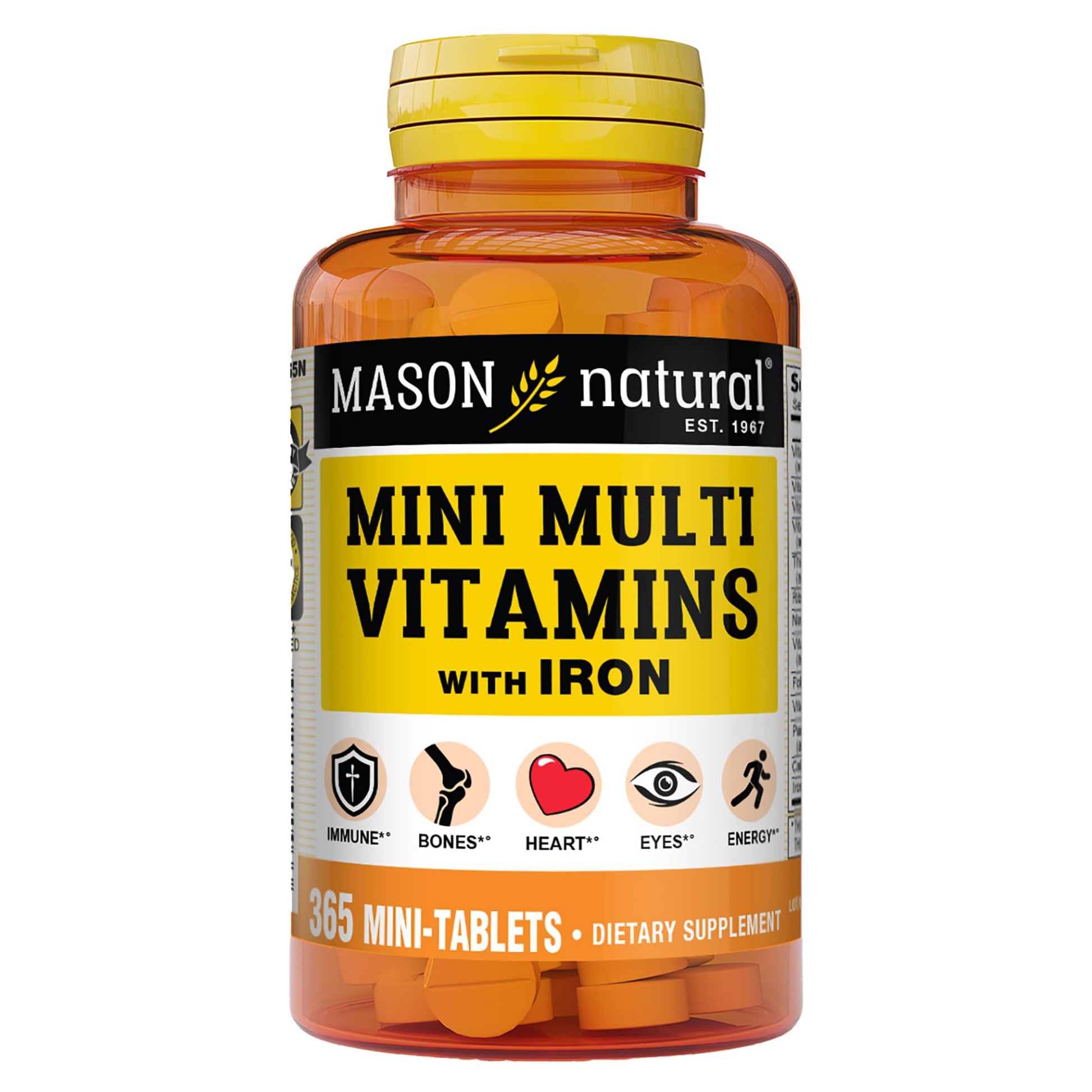 MASON NATURAL Mini Multi Vitamins with Iron, Vitamins A, C, D, E, B1, B2, B3, B6, B12, Folate and Calcium for Overall Health MASON NATURAL uk supplements