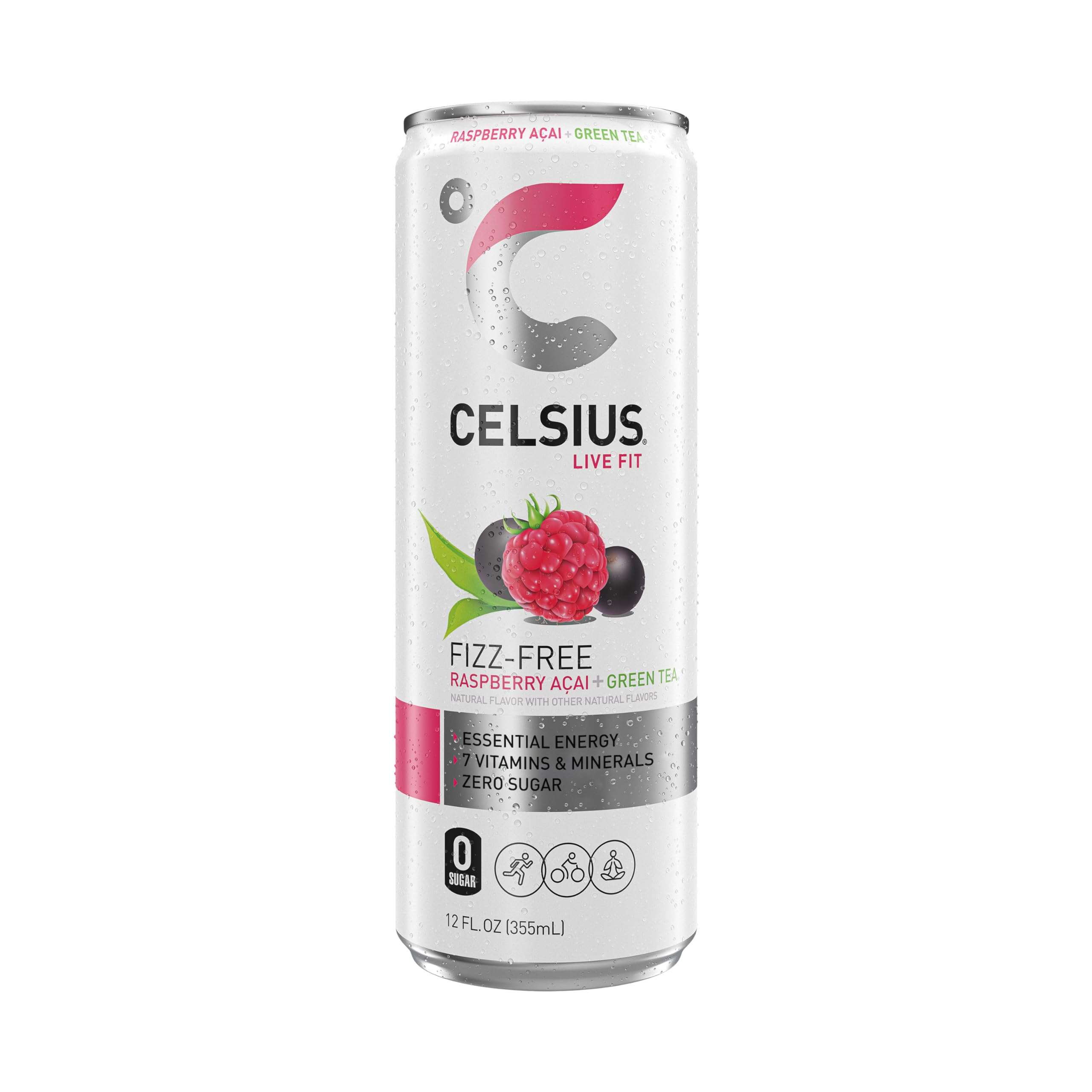 CELSIUS Raspberry Acai Green Tea, Functional Essential Energy Drink 12 Fl Oz (Pack of 12) Packaging may vary CELSIUS uk supplements