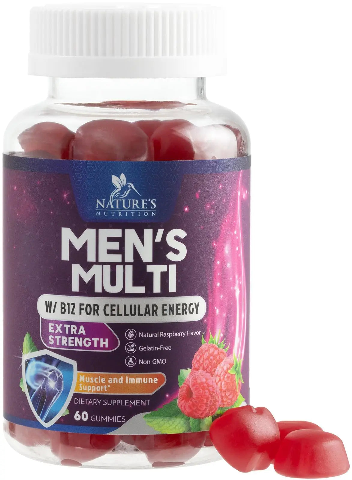 Multivitamin for Men - Complete Daily Mens Multivitamin Gummies with Vitamin D, B Vitamins, Zinc & More - Energy, Memory, Focus & Immune Health Support Nature's Nutrition uk supplements