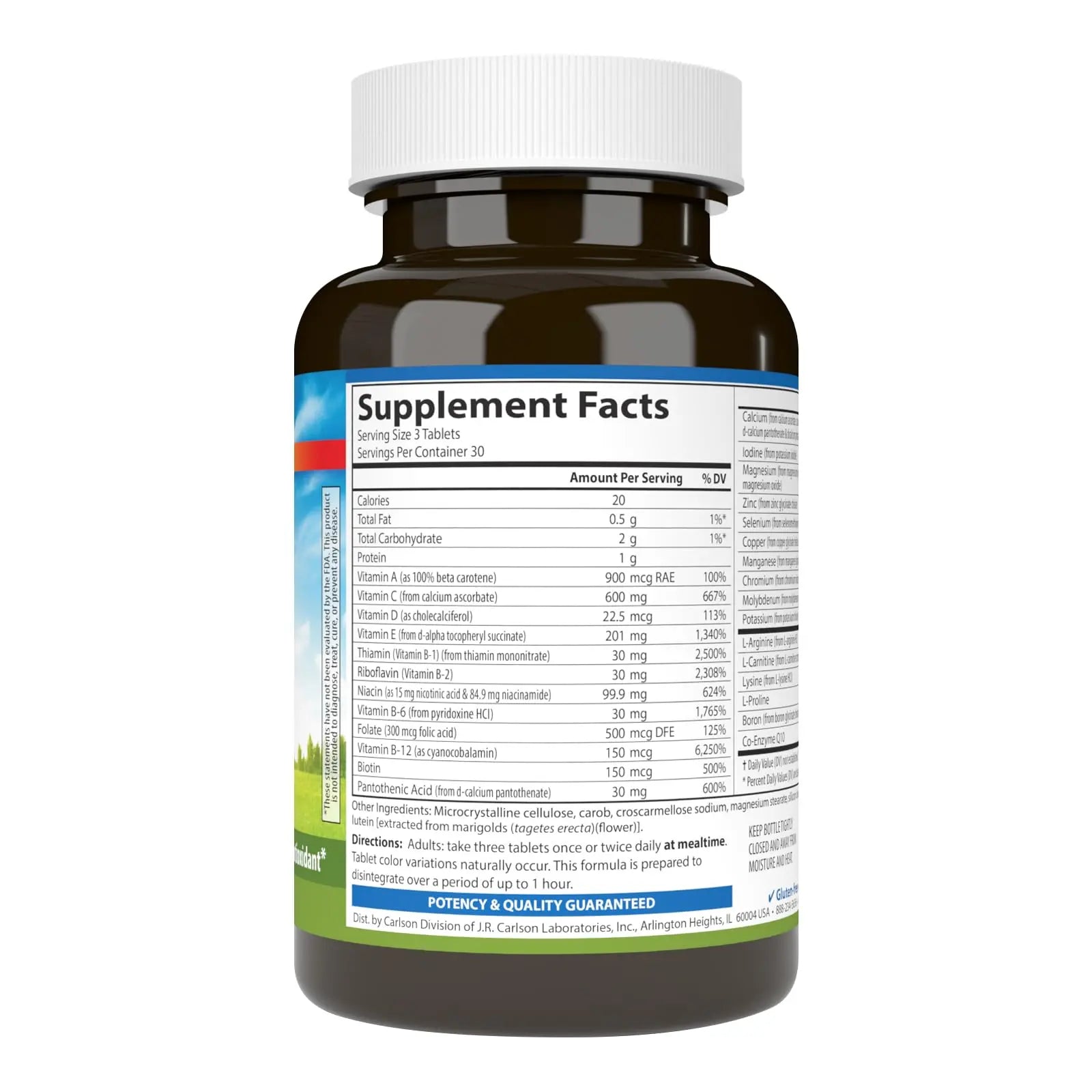 Carlson - Cardio Complete, Advanced Multivitamin, Heart Health, Circulatory Support, 90 Tablets Carlson uk supplements