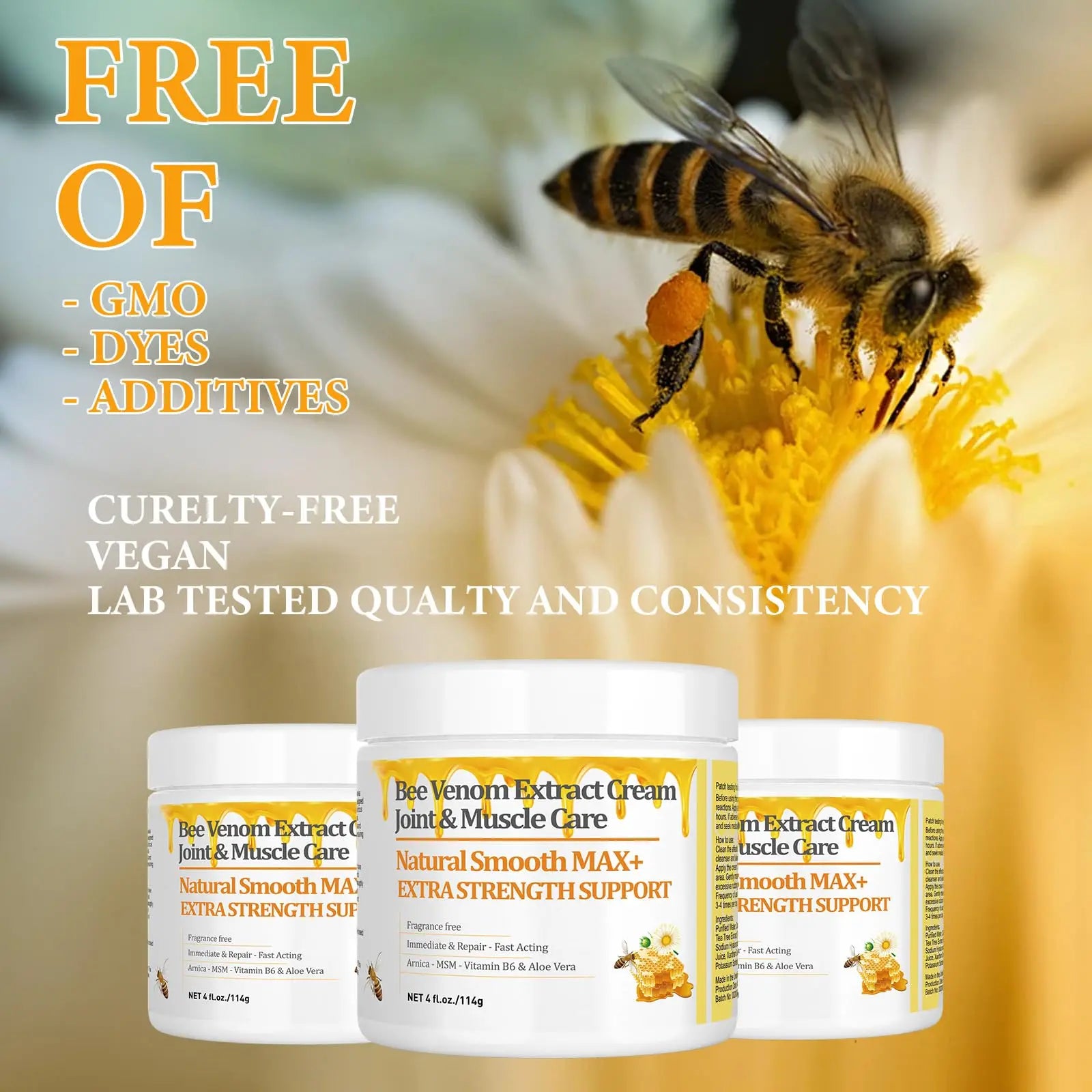 HIKCOSLLY New Zealand Bee Venom Cream, High Strength Recovery Muscle Joint Cream, Natural Organic, Soothe Back, Neck, Hands, Feet, Shoulder, Leg, Knee, Ankle Pain HIKCOSLLY uk supplements