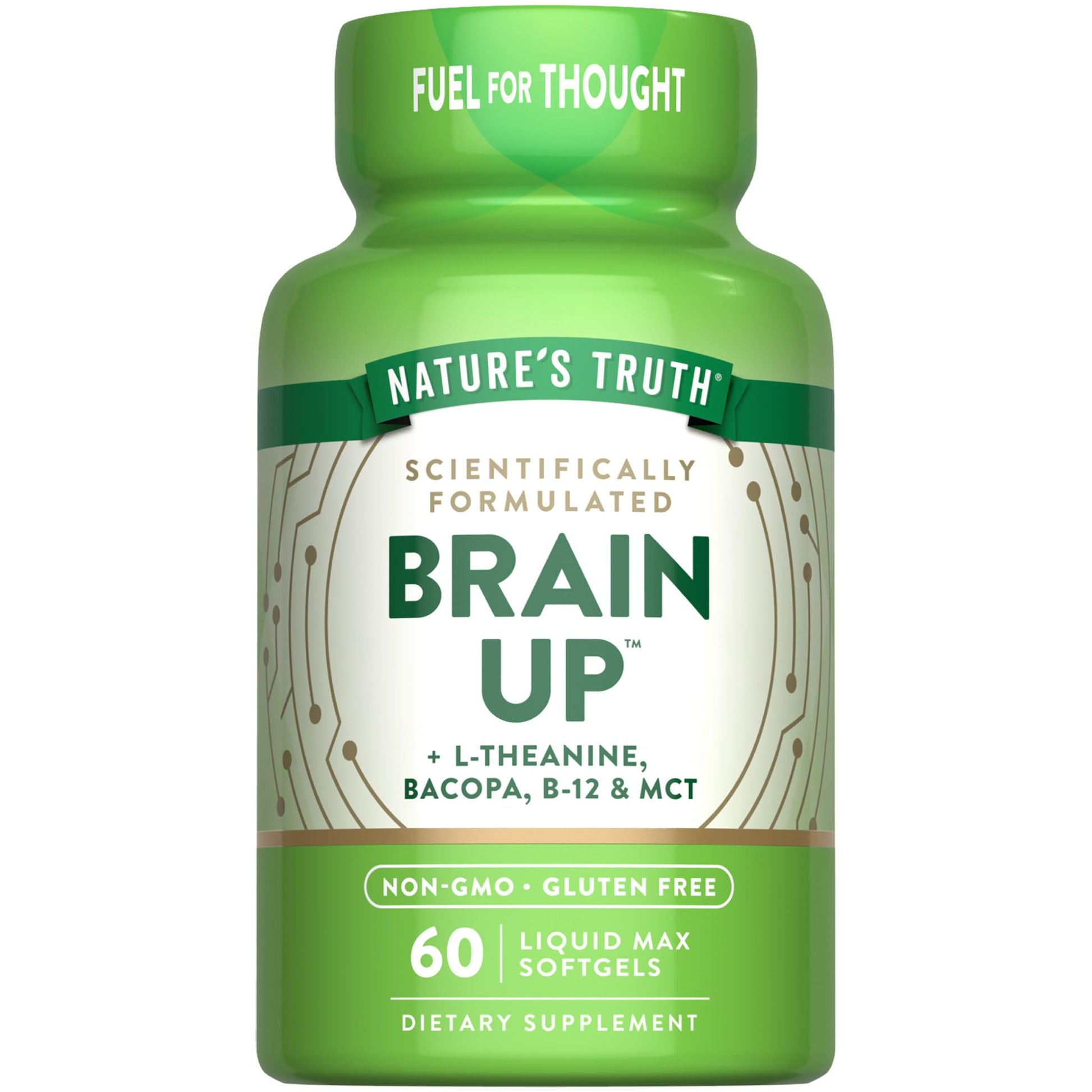 Nature's Truth Brain Up Softgels | 60 Count | with L-Theanine, Bacopa, B-12 & MCT | Non-GMO and Gluten Free Supplement Nature's Truth uk supplements
