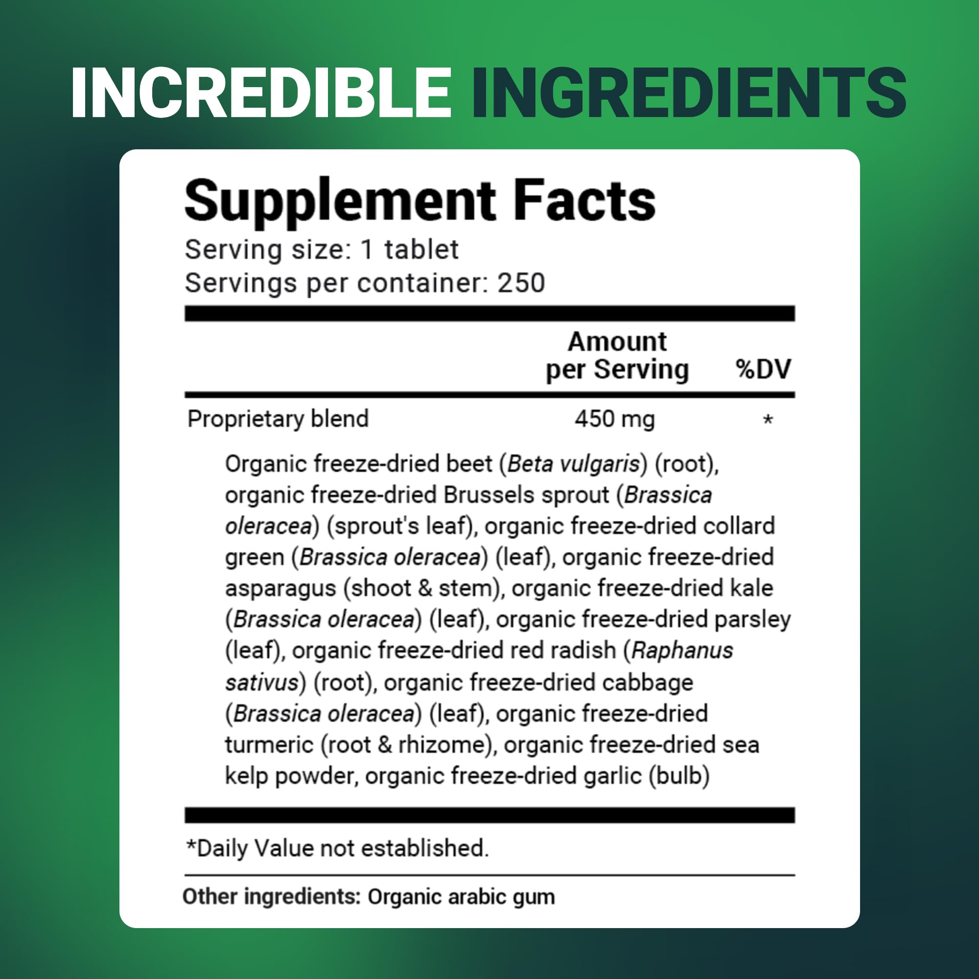 Dr. Berg's Greens Superfood Cruciferous Vegetable Tablets - Vegetable Supplements for Adults w/ 11 Phytonutrient Super Greens Tablets - Energy, Immune System & Liver Veggie Tablets - 250 Tablets Dr. Berg Nutritionals uk supplements