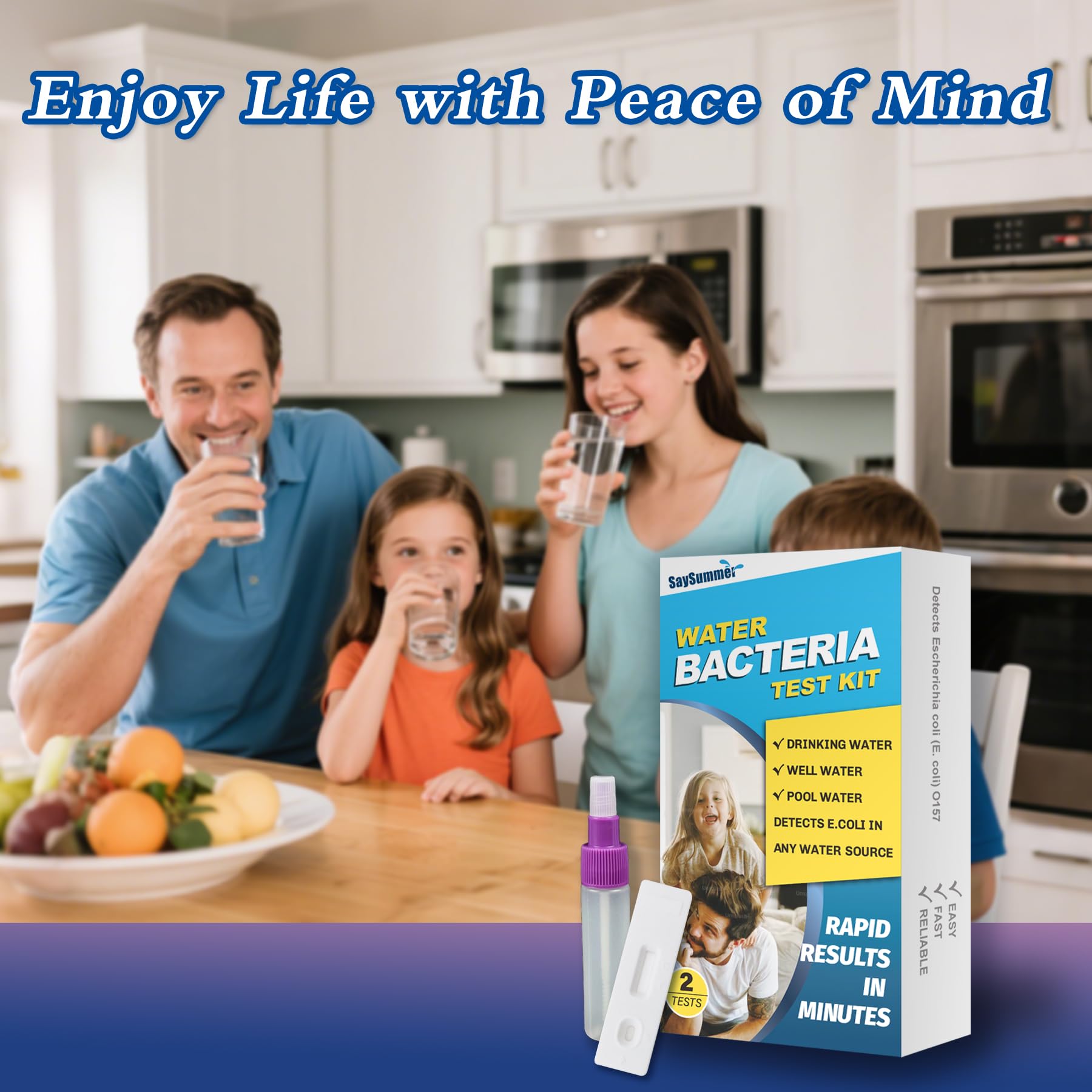 Water Bacteria Test Kit for Drinking Water: Results in 15 Minutes Coliform Bacteria Water Test Kit 2 Counts for Any Water Source Including Well Water Pool Water SaySummer uk supplements