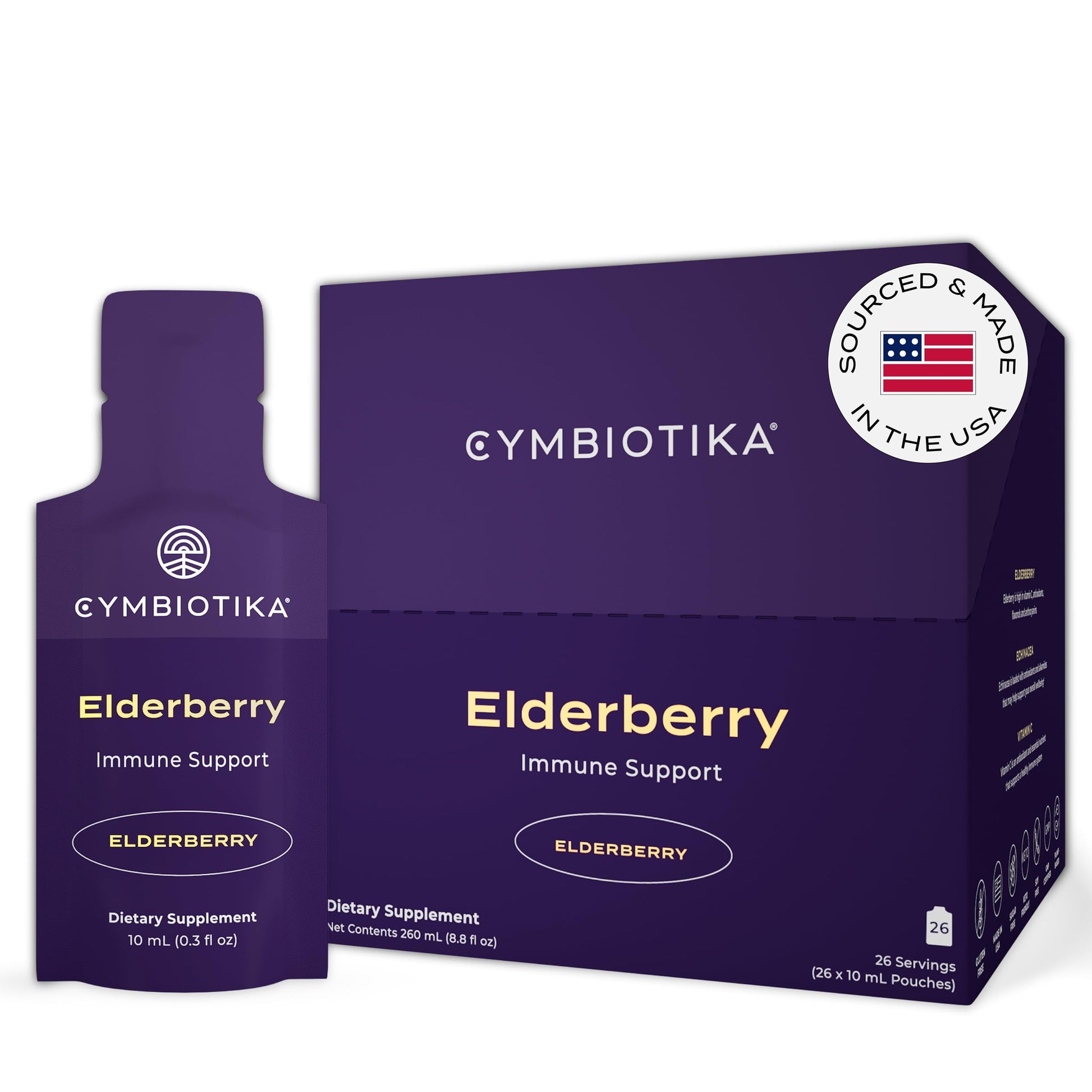 CYMBIOTIKA Adults Elderberry Boost Supplement – Organic Elderberry with Vitamin E for Immune Support – Gluten-Free, Vegan, Keto (Pack of 26) CYMBIOTIKA uk supplements