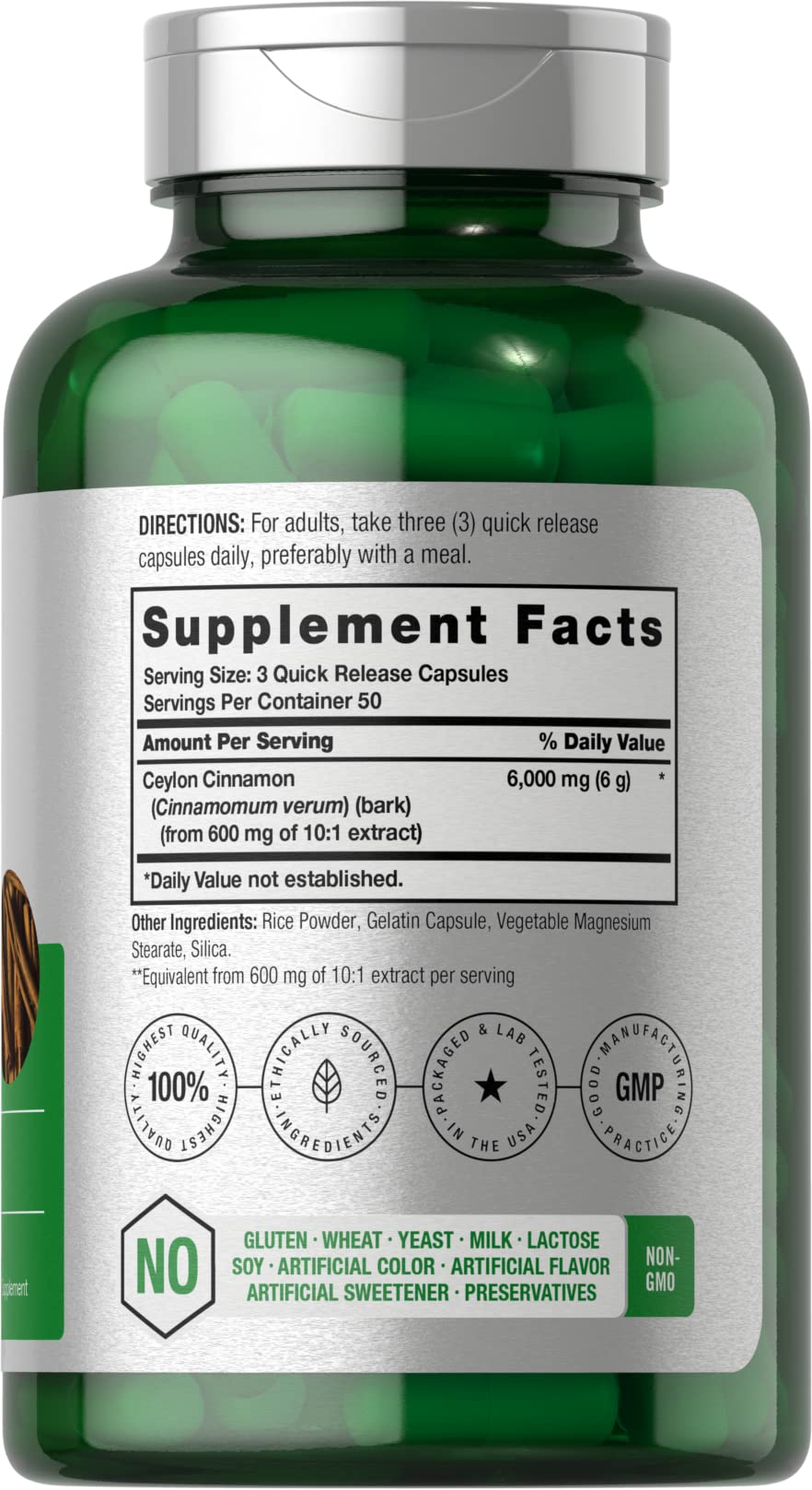 Ceylon Cinnamon Capsules | 6000 mg | 150 Count | Non-GMO & Gluten Free Supplement Horbäach uk supplements