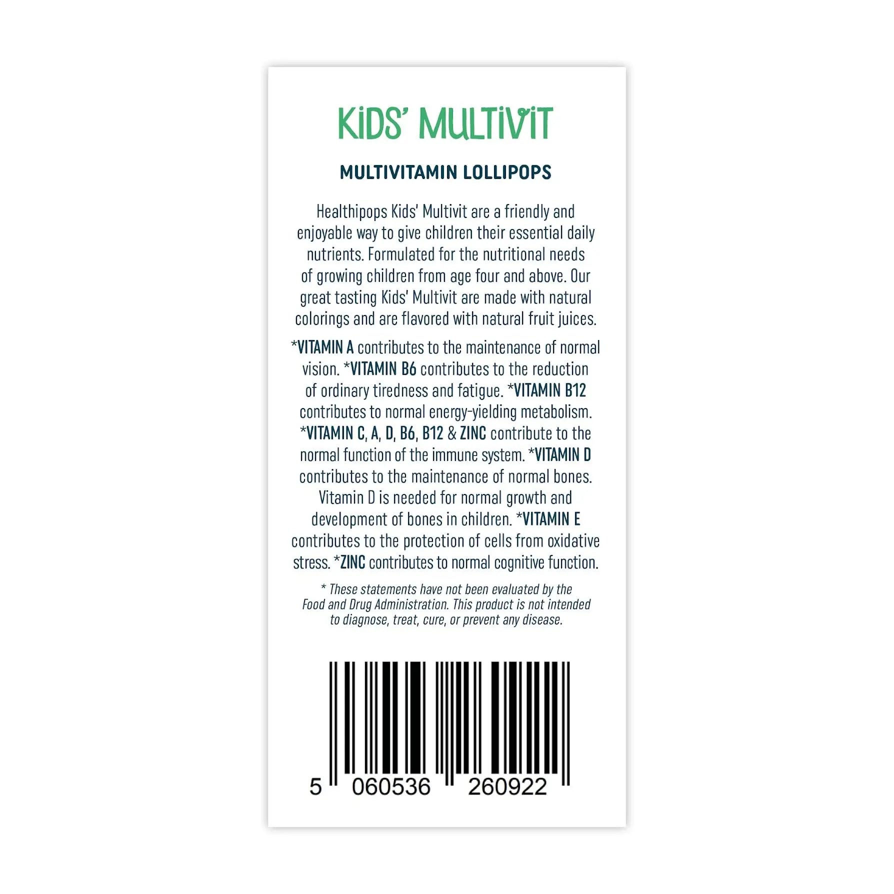 Healthipops Kids Multivitamin Lollipops (6-Pack) Healthipops Vitamin & Mineral Lollipops uk supplements