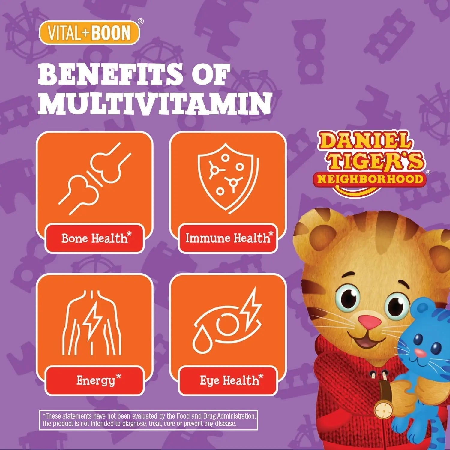 Daniel Tiger - Kids Multivitamin Jellybeans (210 Jellybean Bottle) Toddler 2+ & Kids Vitamins - 13 Essential Vitamins & Minerals to Support Bone Health Vital+Boon uk supplements