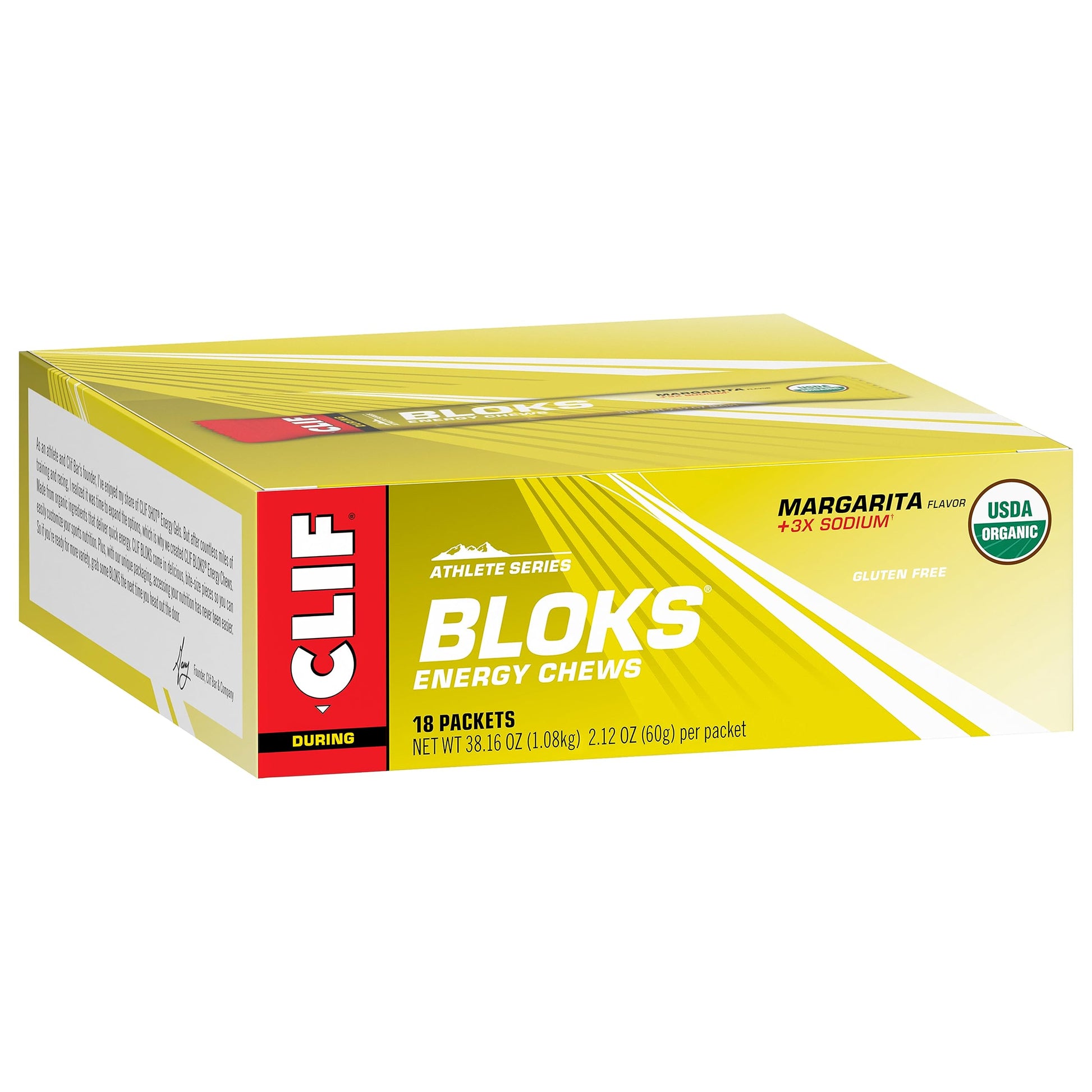 CLIF BLOKS - Margarita Flavor with 3X Sodium - Energy Chews - Non-GMO Clif Bar uk supplements