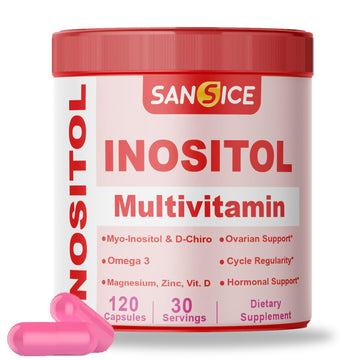 SANSICE Myo & D-Chiro Inositol Multivitamin Capsules, 2000mg Myo-Inositol & 50mg D-Chiro Inositol 40:1 Blend, Vitamin B8 Supplement for Female Hormone (120 Capsules) SANSICE uk supplements