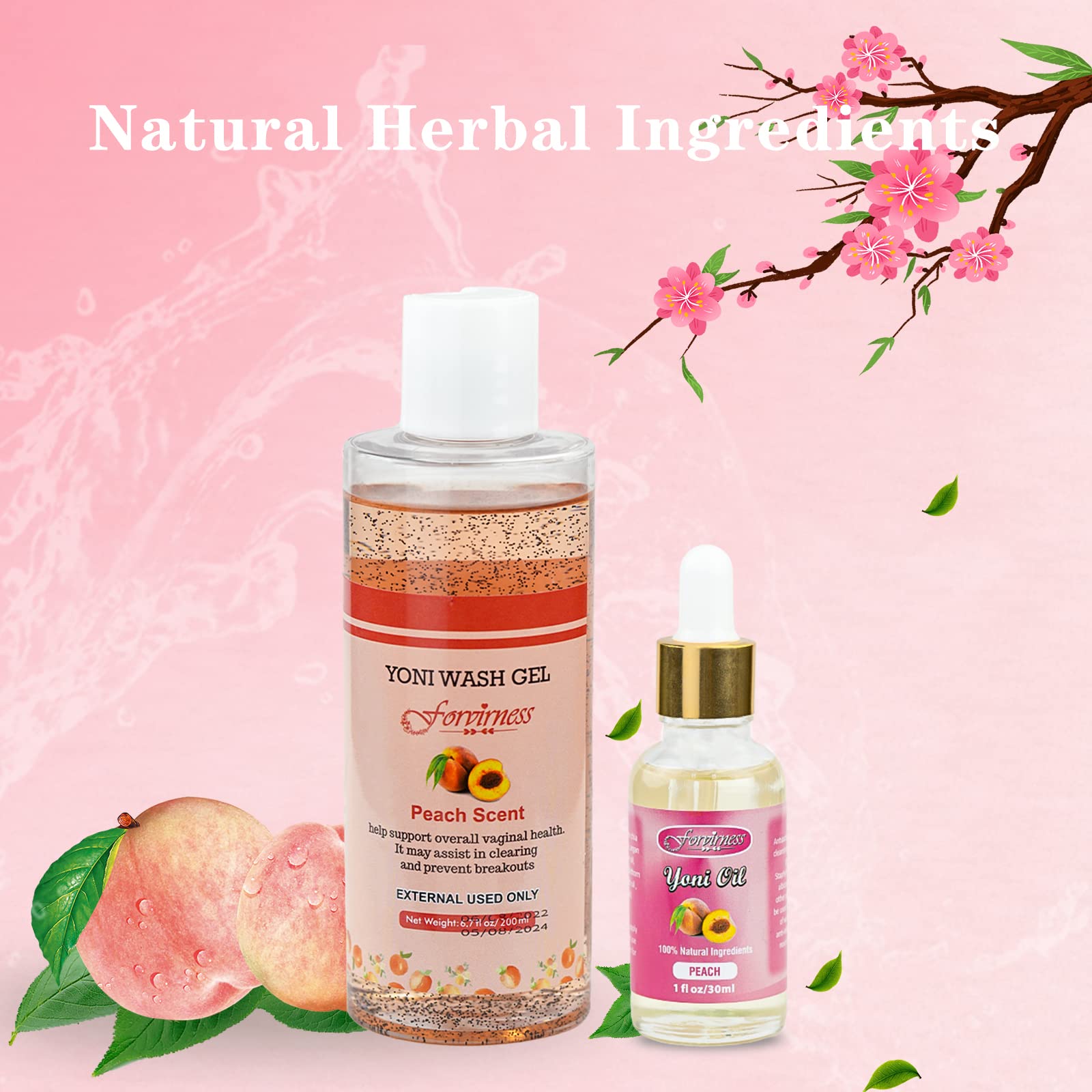 forvirness Feminine Wash & Natural Yoni Oil Set - Cleanse, Remove Odor, pH Balance for Women forvirness uk supplements