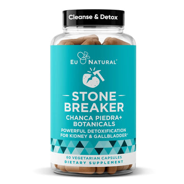 Chanca Piedra Stone Breaker - The Original Stone Breaking Formula with Celery Seed & Parsley - Supports Kidney, Gallbladder & Urinary Tract Cleansing to Help Flush Impurities - 60 Vegetarian Capsules Eu Natural uk supplements