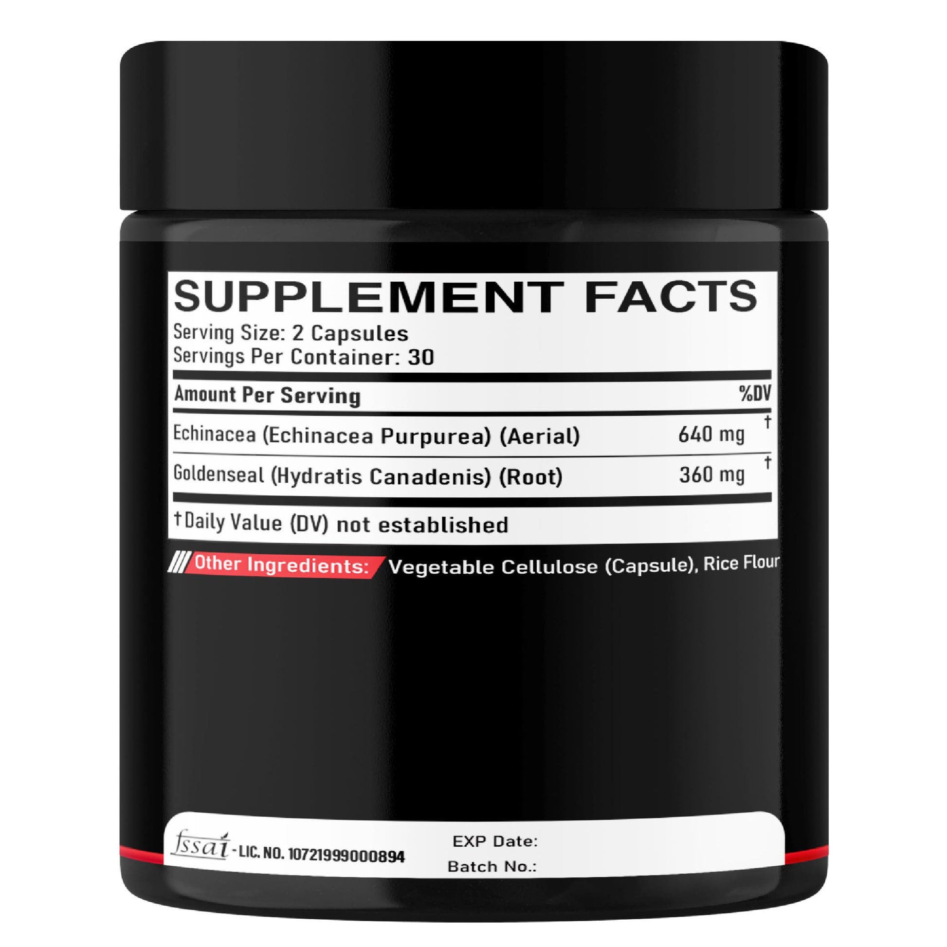 DEDICAD 1000mg Echinacea Goldenseal Capsules - Support Immune System, Well-Being & Overal Health - 60 Veggie Capsules - Non-GMO, Gluten-Free DEDICAD uk supplements