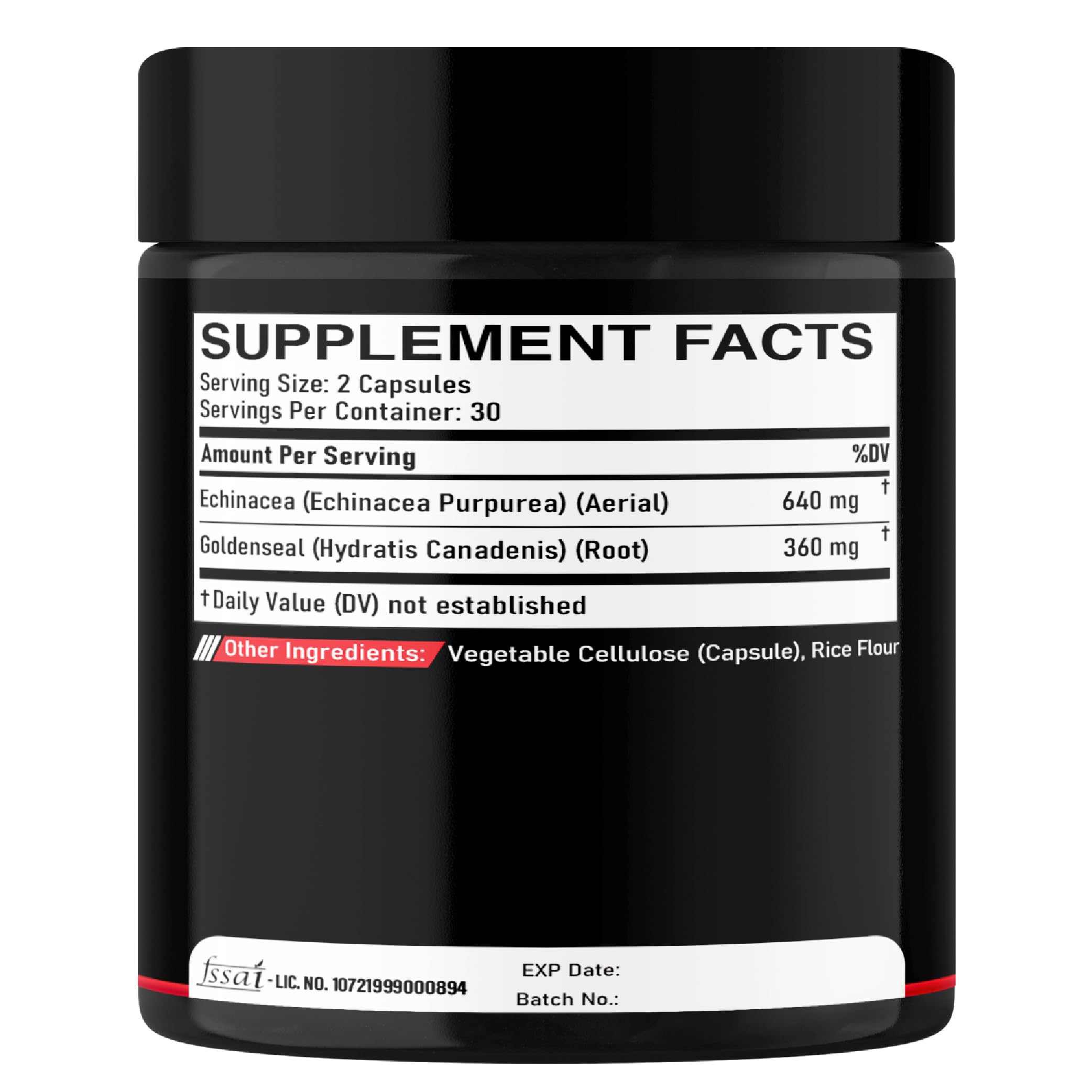 DEDICAD 1000mg Echinacea Goldenseal Capsules - Support Immune System, Well-Being & Overal Health - 60 Veggie Capsules - Non-GMO, Gluten-Free DEDICAD uk supplements