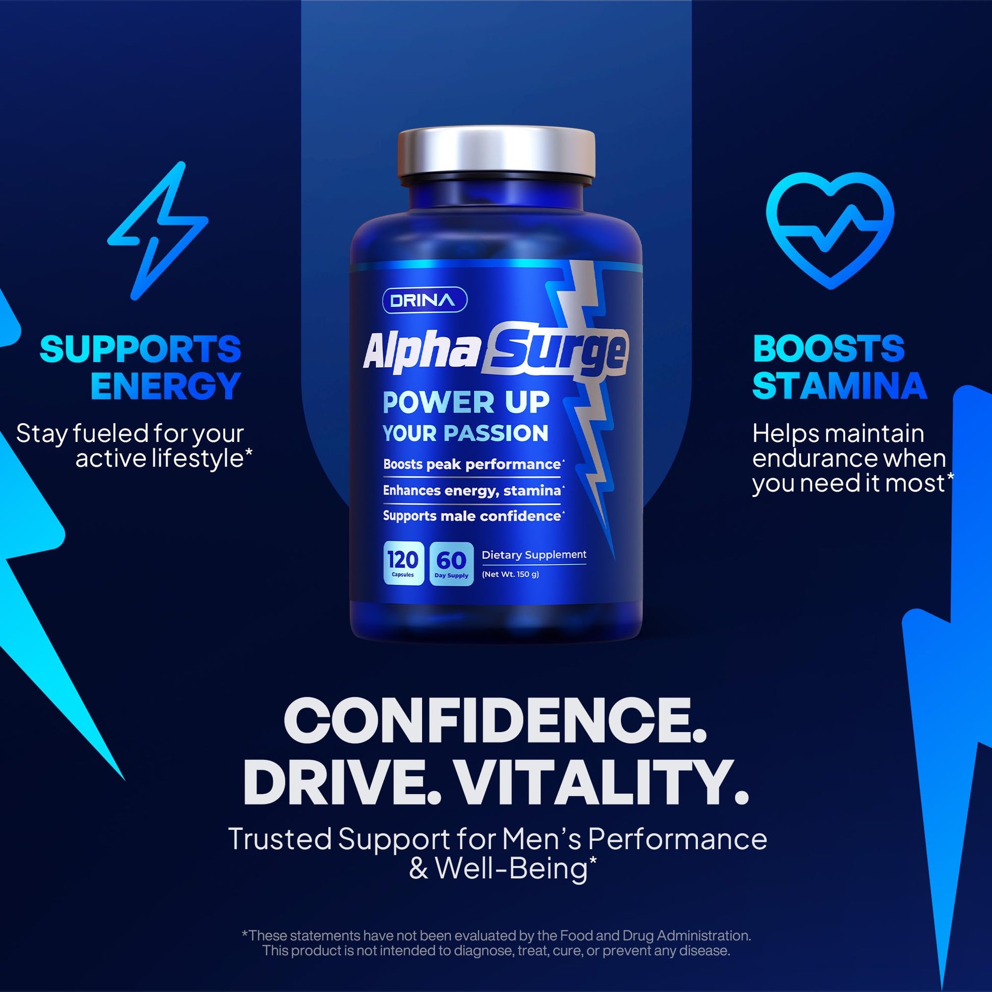 Pills for Men Fast Acting - Male Enhancing Supplement Testosterone Booster - Blood Flow, Libido, Size, Girth, Hardness, Stamina, Enlargement, Growth - Natural Performance Enhancer - 2 Month Supply DRINA uk supplements