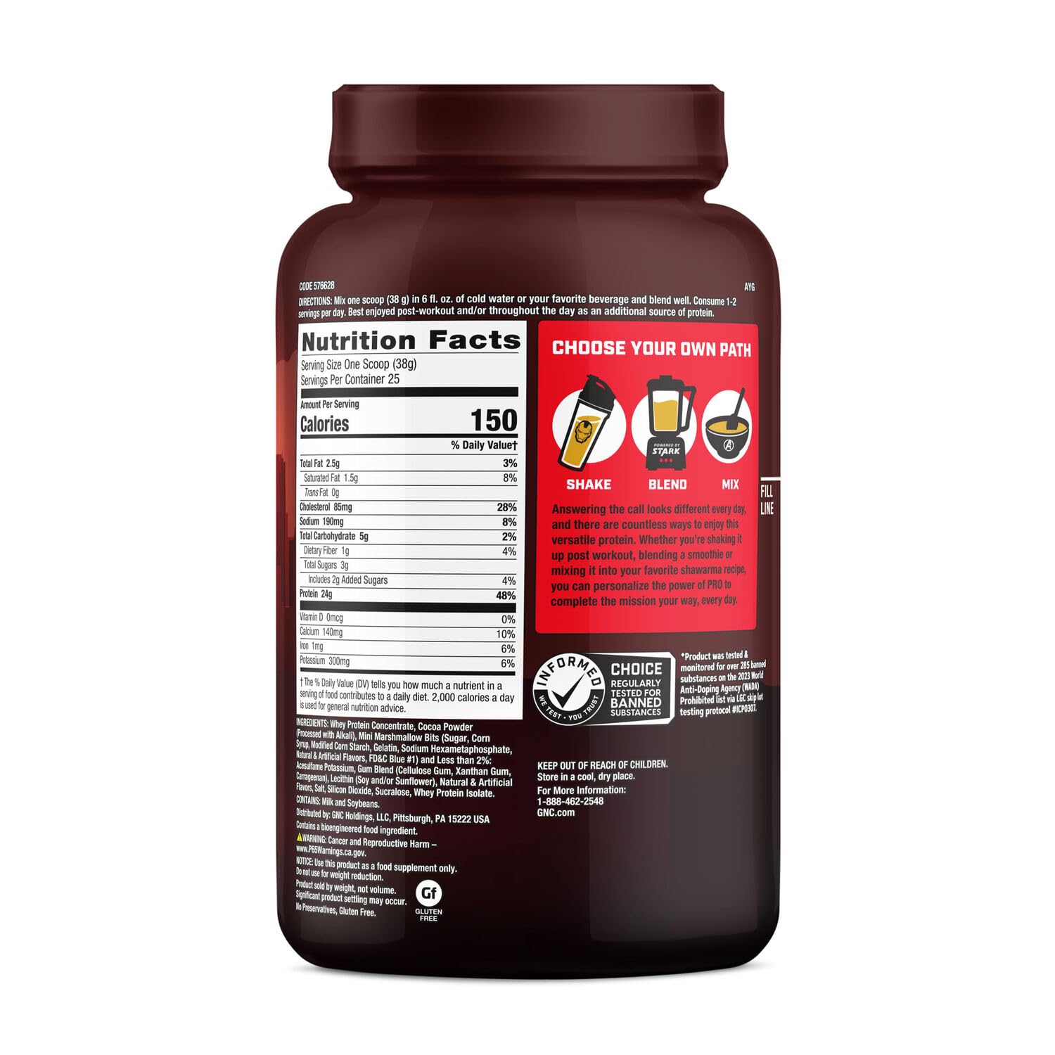 GNC Pro Performance 100% Whey - Marvel: High-Flying S'Mores - 25 Servings GNC uk supplements