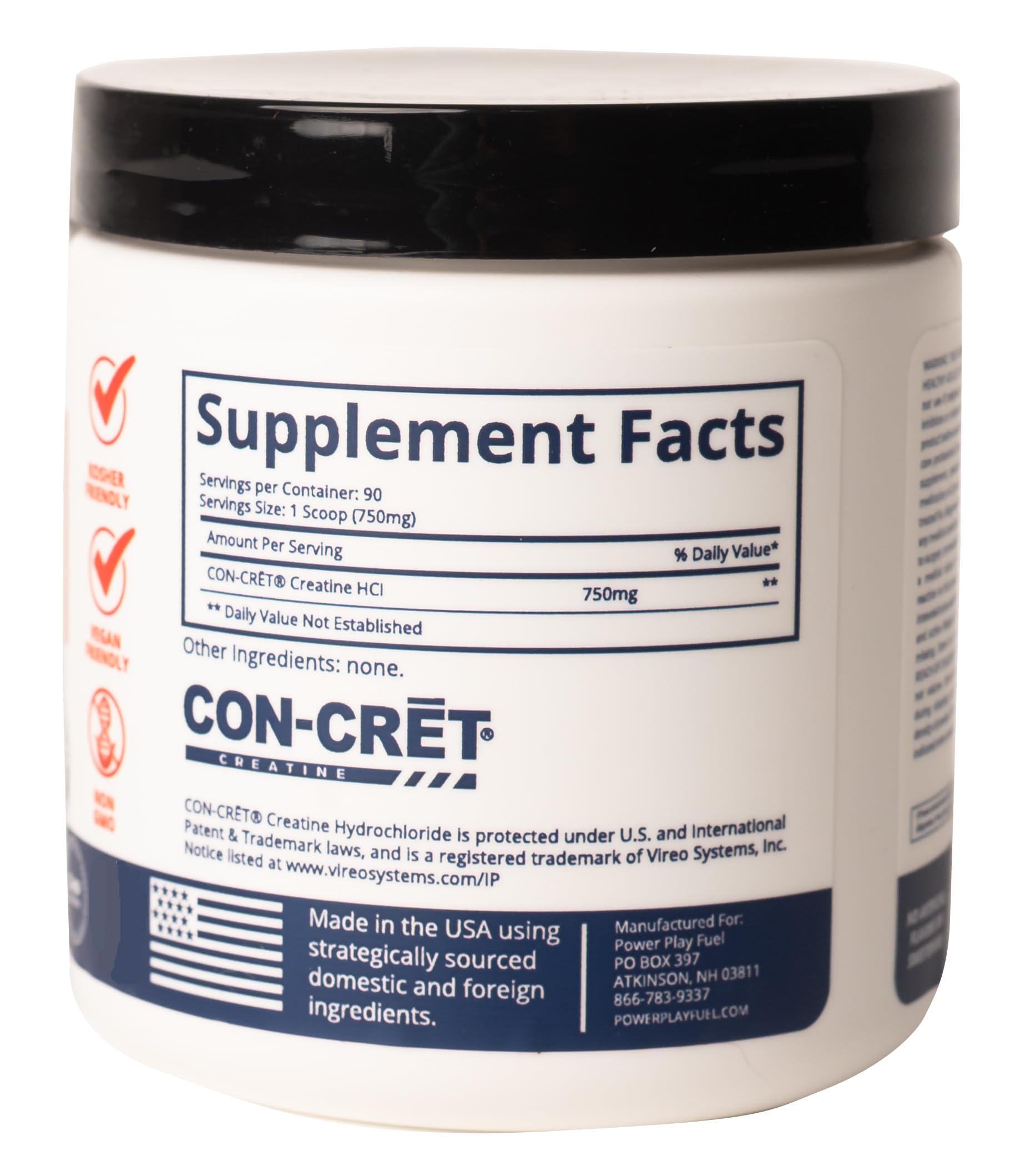 CREATINE HCl Powder for Men and Women, Muscle Strength, Brain Performance, Heart Health & Immune Support - Raw Tart Taste, 90 Servings POWER PLAY FUEL uk supplements