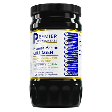 Premier Research Labs Marine Collagen - Marine Collagen Peptides, Hydrolyzed Marine Collagen Powder, Fish Collagen for Women and Men, 5g Collagen Per Serving for Skin, Joint, and Gut Health - 7 Oz Premier Research Labs uk supplements