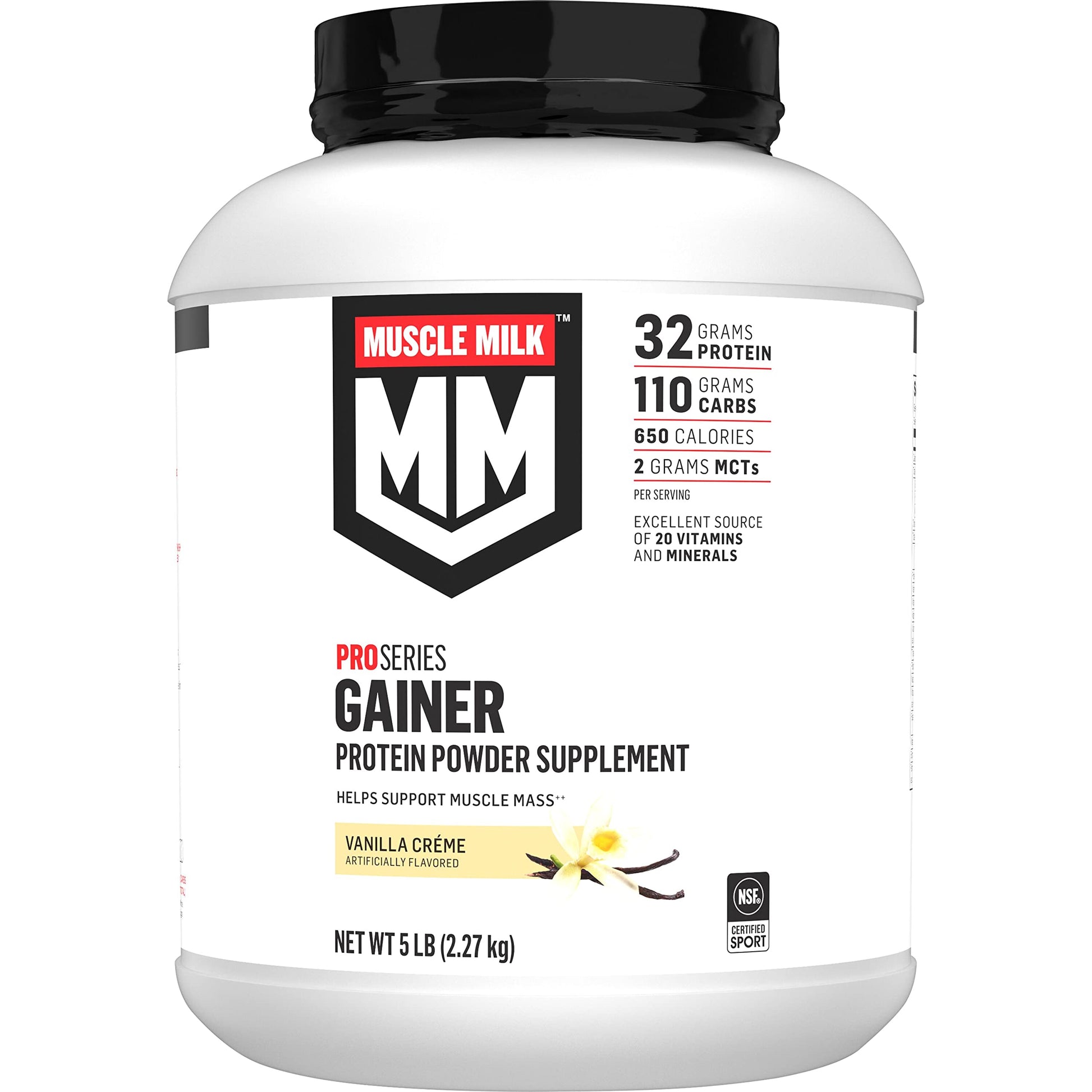 Muscle Milk Gainer Protein Powder, Vanilla Creme, 32g Protein, 5 Pound Muscle Milk uk supplements