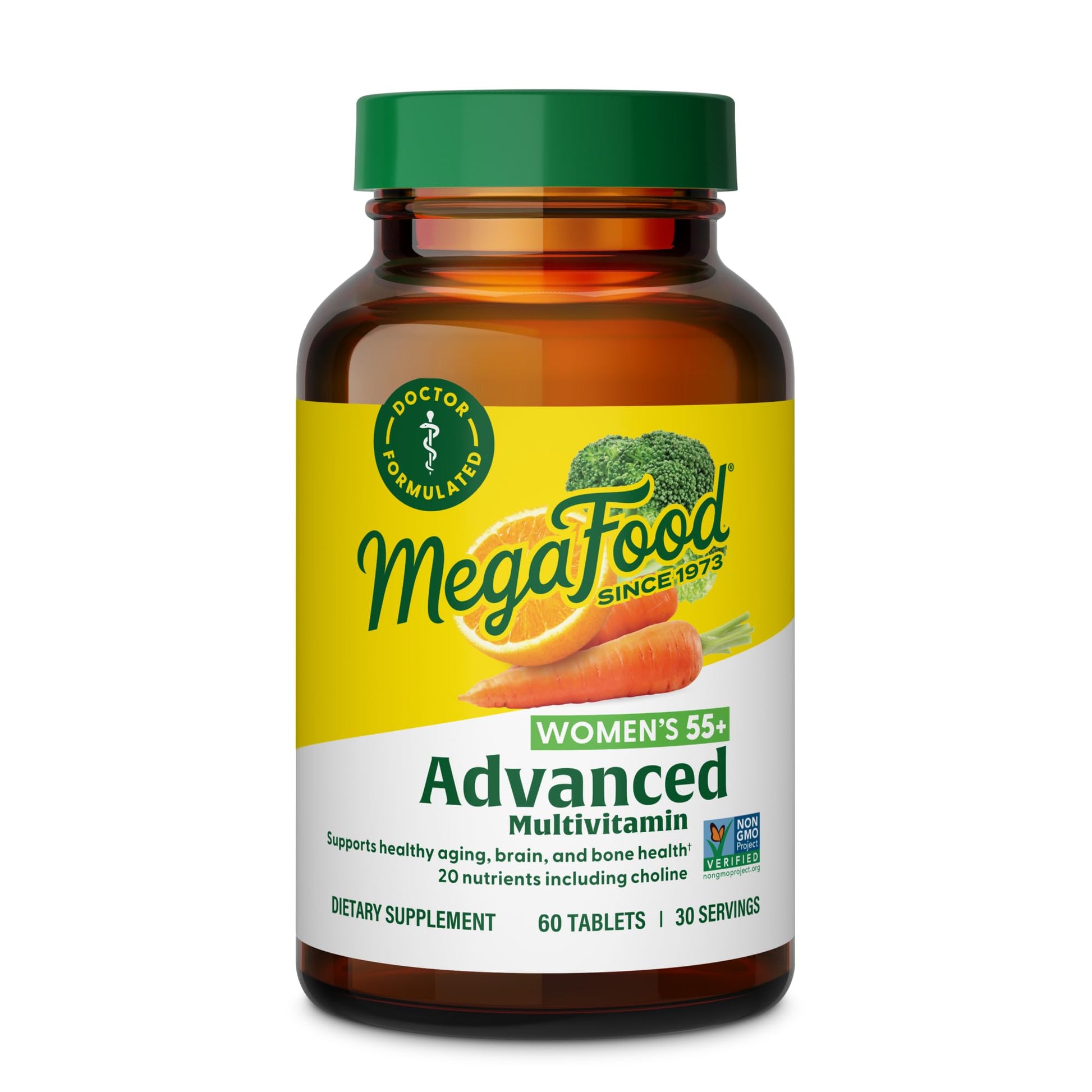MegaFood, Multi for Women 55+, Supports Optimal Health and Wellbeing, Multivitamin and Mineral Dietary Supplement, Gluten Free, Vegetarian, 60 tablets (30 servings) MegaFood uk supplements
