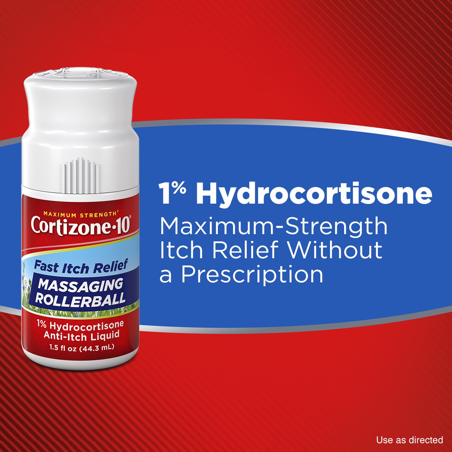 Cortizone-10 Maximum Strength Itch Relief Massaging Rollerball, 1% Hydrocortisone, Fast-Acting, Anti-Itch Liquid for Bug Bites, Rash, Eczema, Psoriasis, Poison Ivy, Oak, Sumac, 1.5 fl. oz Cortizone 10 uk supplements
