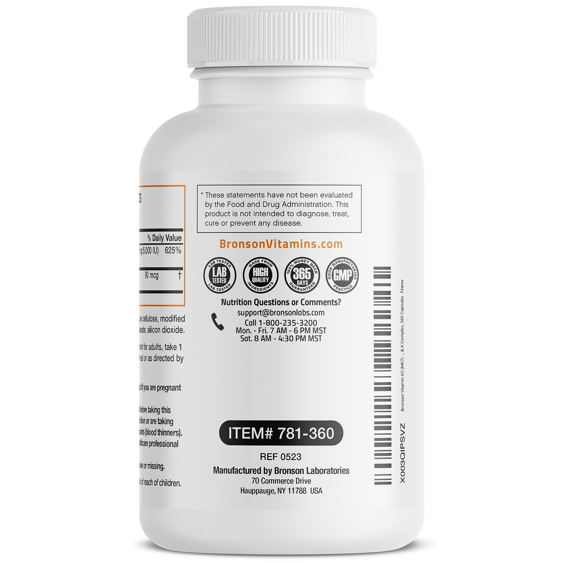 Bronson Vitamin K2 (MK7) with D3 Supplement Non-GMO Formula 5000 IU Vitamin D3 Bronson uk supplements