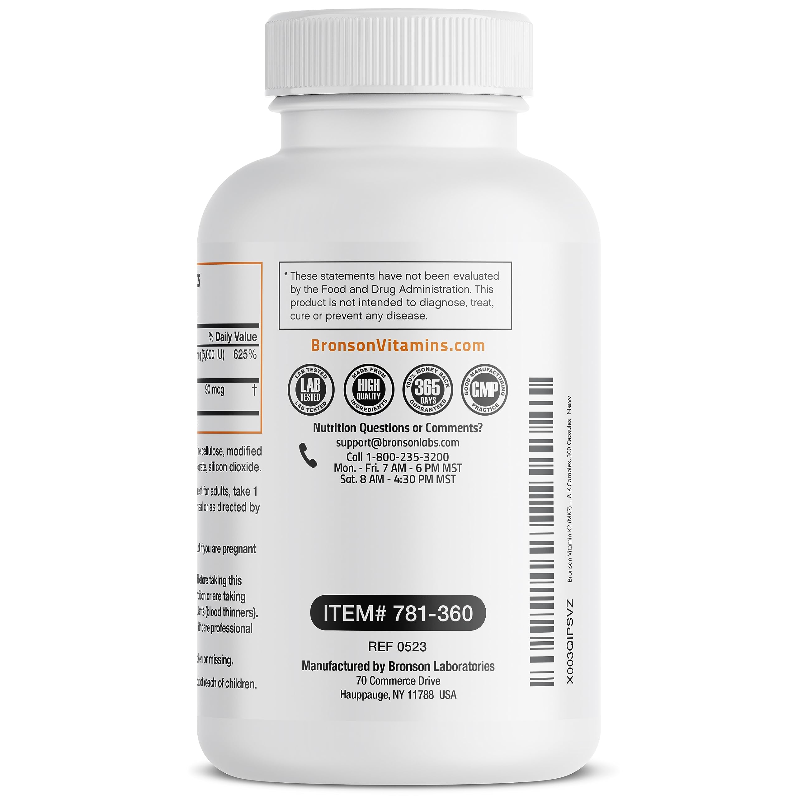 Bronson Vitamin K2 (MK7) with D3 Supplement Non-GMO Formula 5000 IU Vitamin D3 Bronson uk supplements