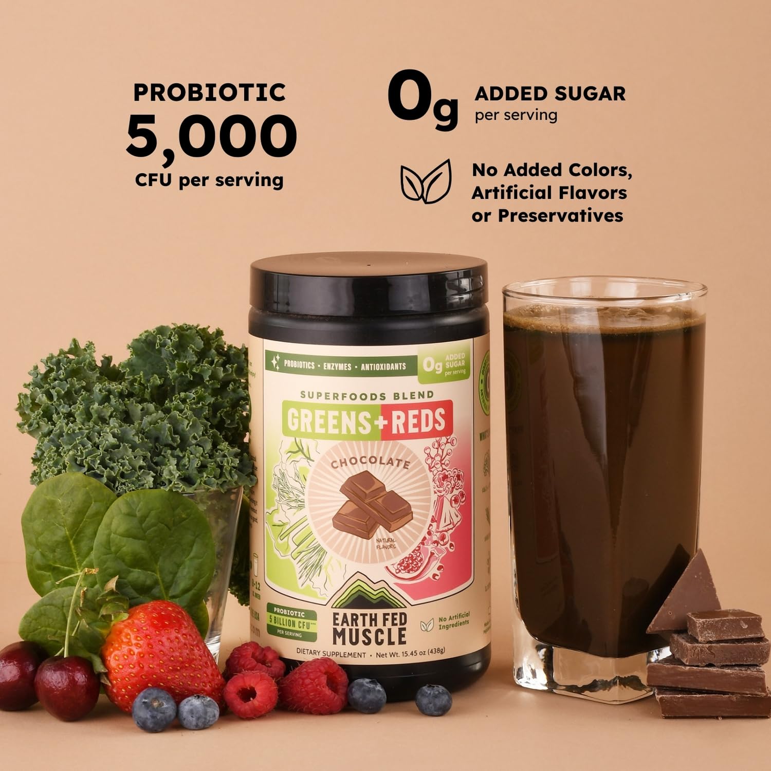 Earth Fed Muscle Chocolate Greens & Reds Superfood Blend Earth Fed Muscle uk supplements
