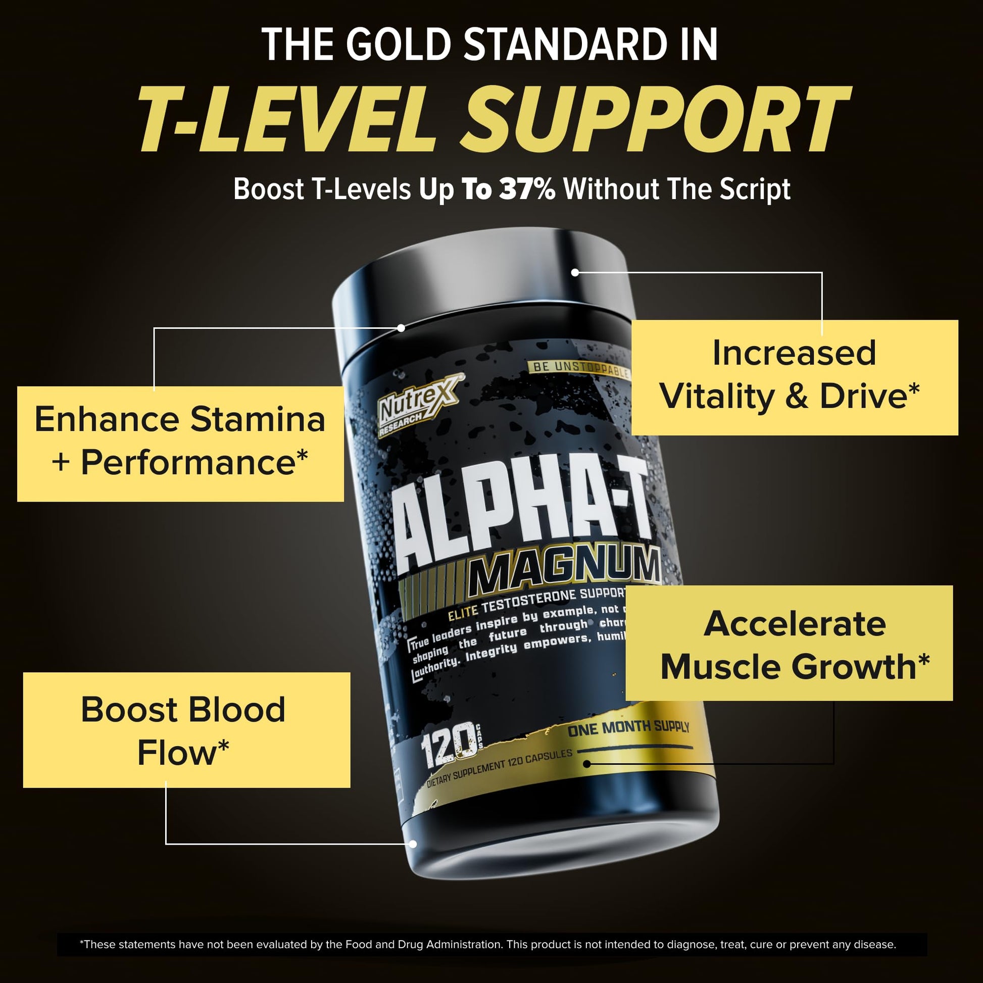 Nutrex Research Alpha-T Magnum Testosterone Support for Men | Anabolic Supplement with Tongkat Ali, Fadogia Agrestis, Shilajit and Ashwagandha | Muscle Builder for Strength, Growth & Hormone Balance Nutrex Research uk supplements