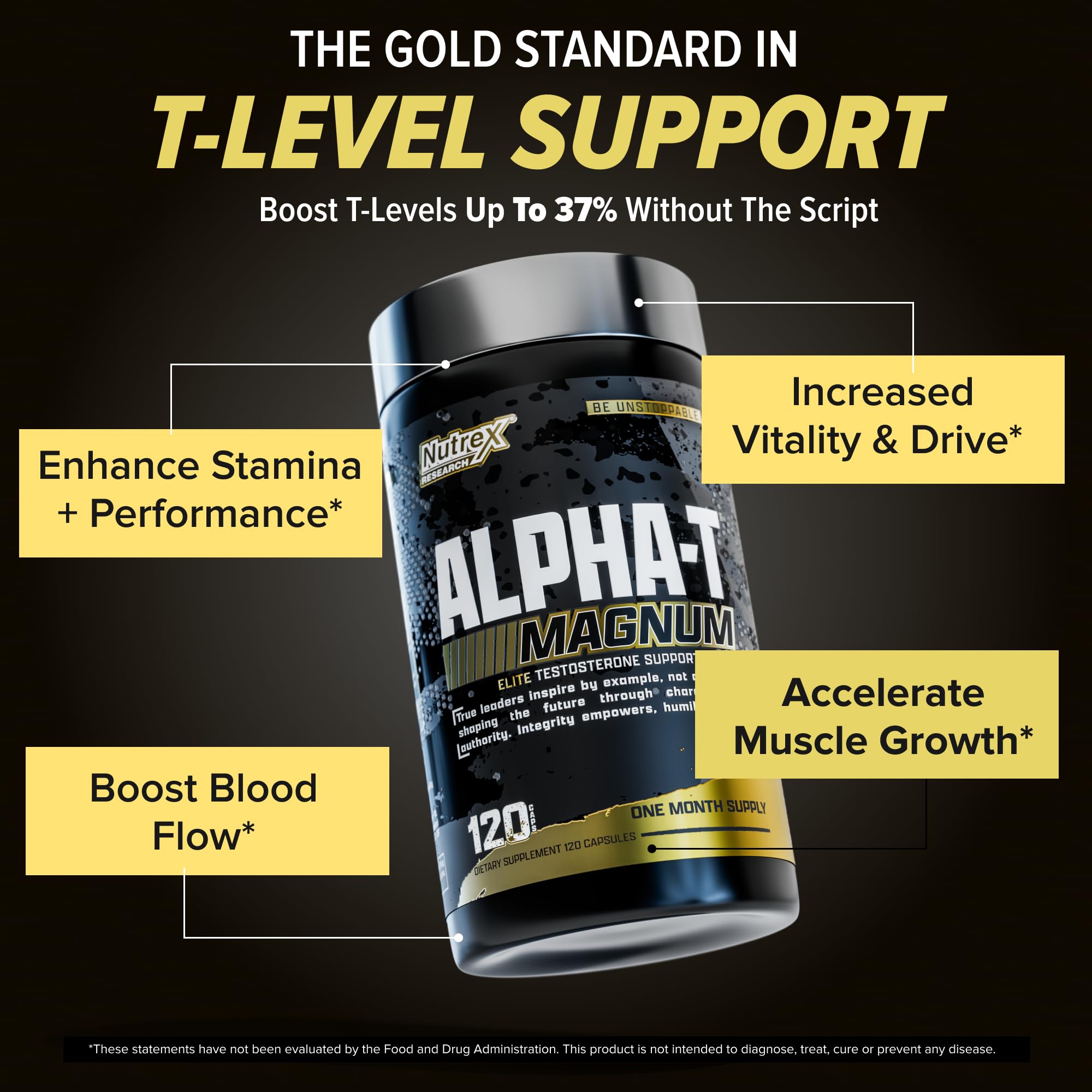 Nutrex Research Alpha-T Magnum Testosterone Support for Men | Anabolic Supplement with Tongkat Ali, Fadogia Agrestis, Shilajit and Ashwagandha | Muscle Builder for Strength, Growth & Hormone Balance Nutrex Research uk supplements