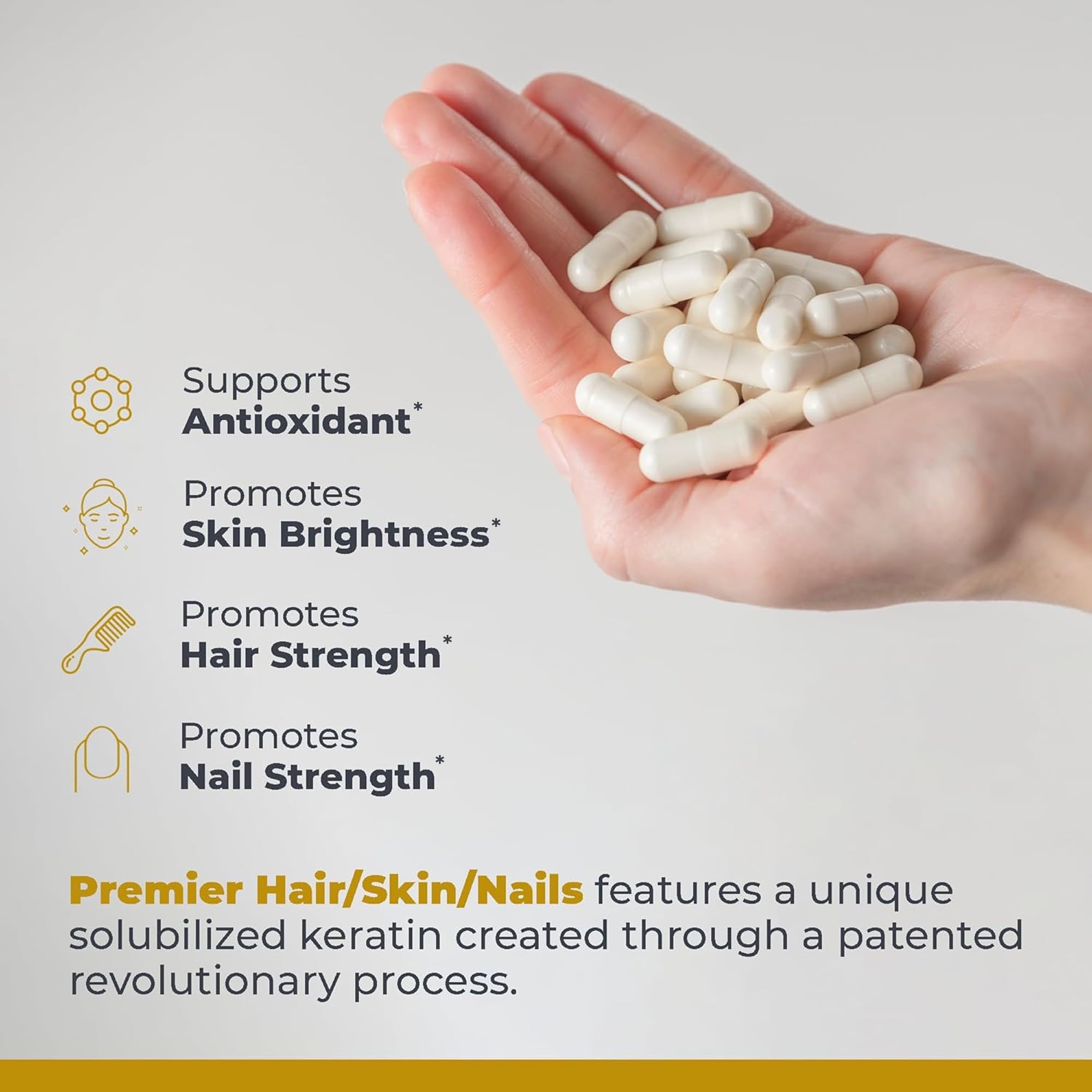 Premier Research Labs Premier Hair/Skin/Nails - Hair Growth Supplement for Women & Men with Keratin, Vitamins for Hair Growth, Beauty from Within for Hair, Skin and Nails - 60 Vegetarian Capsules Premier Research Labs uk supplements