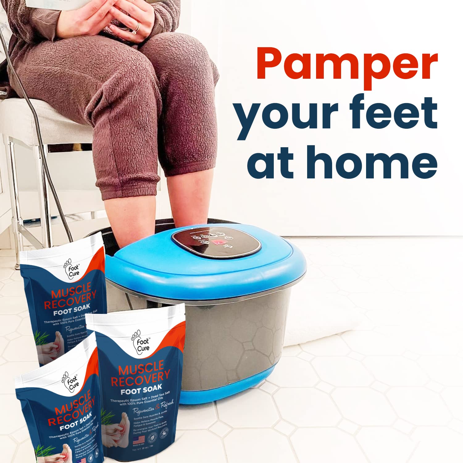 Muscle Relief Foot Soak with Epsom Salts - All Natural Salts for Post Workout Recovery FOOT CURE uk supplements