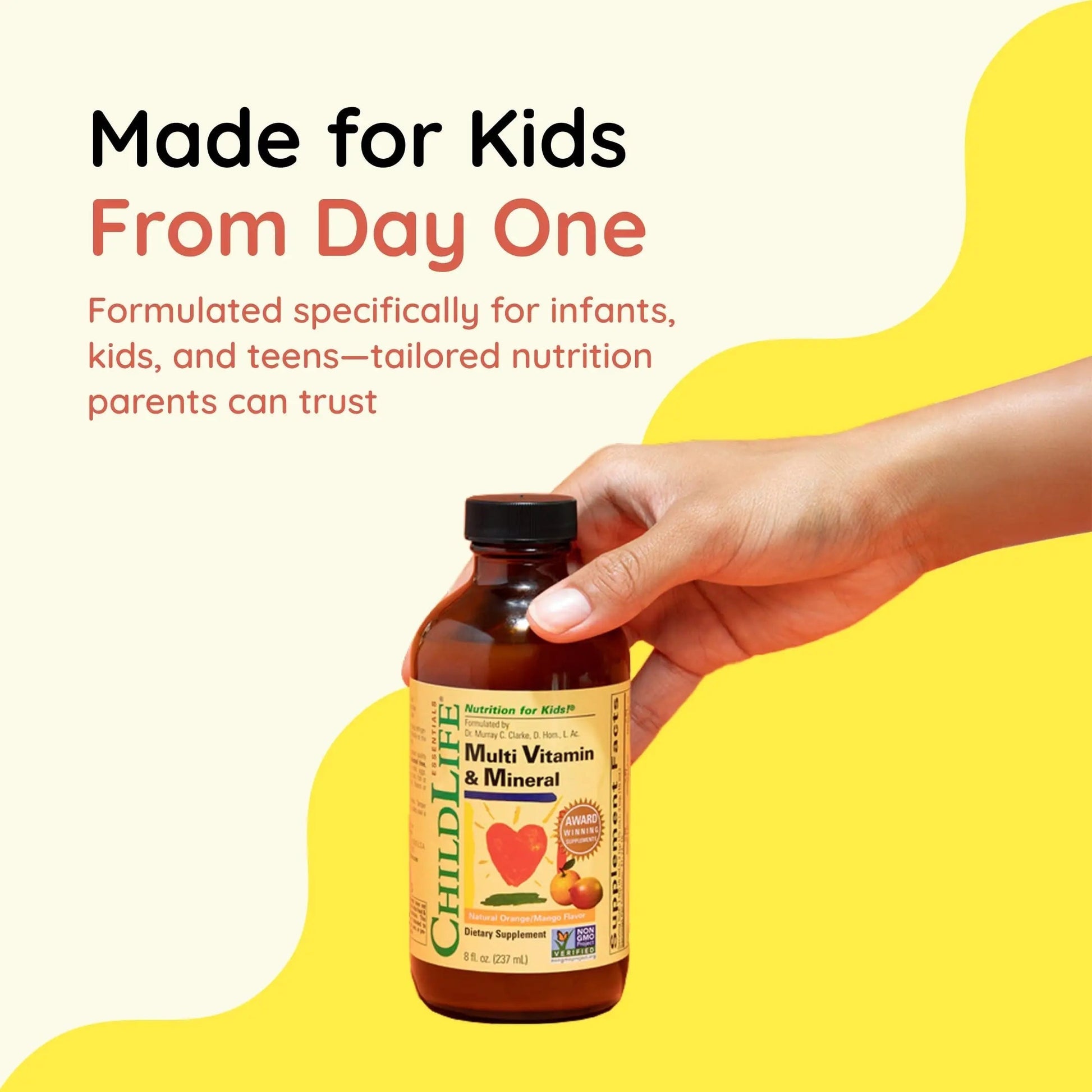 CHILDLIFE Essentials Kids Multivitamin & Mineral - Vitamins for Kids, Liquid Multivitamin for Toddler & Baby - Natural Orange & Mango, 8 Fl Oz (Pack of 2) CHILDLIFE ESSENTIALS uk supplements