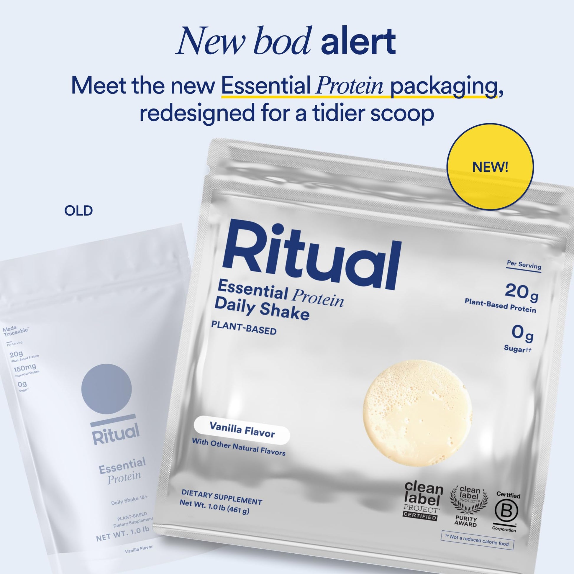 Ritual Pea Protein Powder with BCAA: 20g Organic Vegan Plant-Based Protein from Regenerative Farms in North America, Complete Amino Acid Profile, Gluten Free, Sugar Free‡, Dairy Free, Vanilla, 1 Lbs Ritual uk supplements
