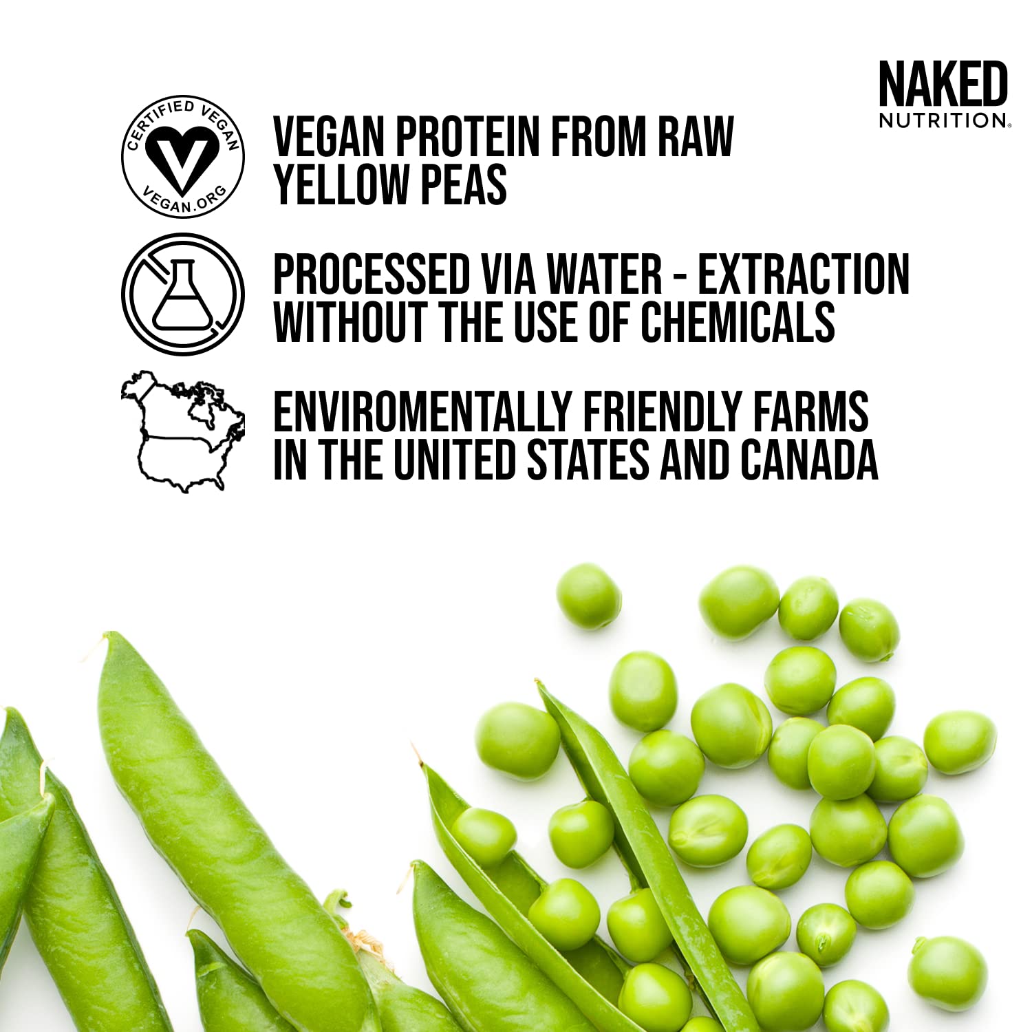 NAKED Pea - 5LB 100% Pea Protein Powder from North American Farms - Unflavored NAKED uk supplements