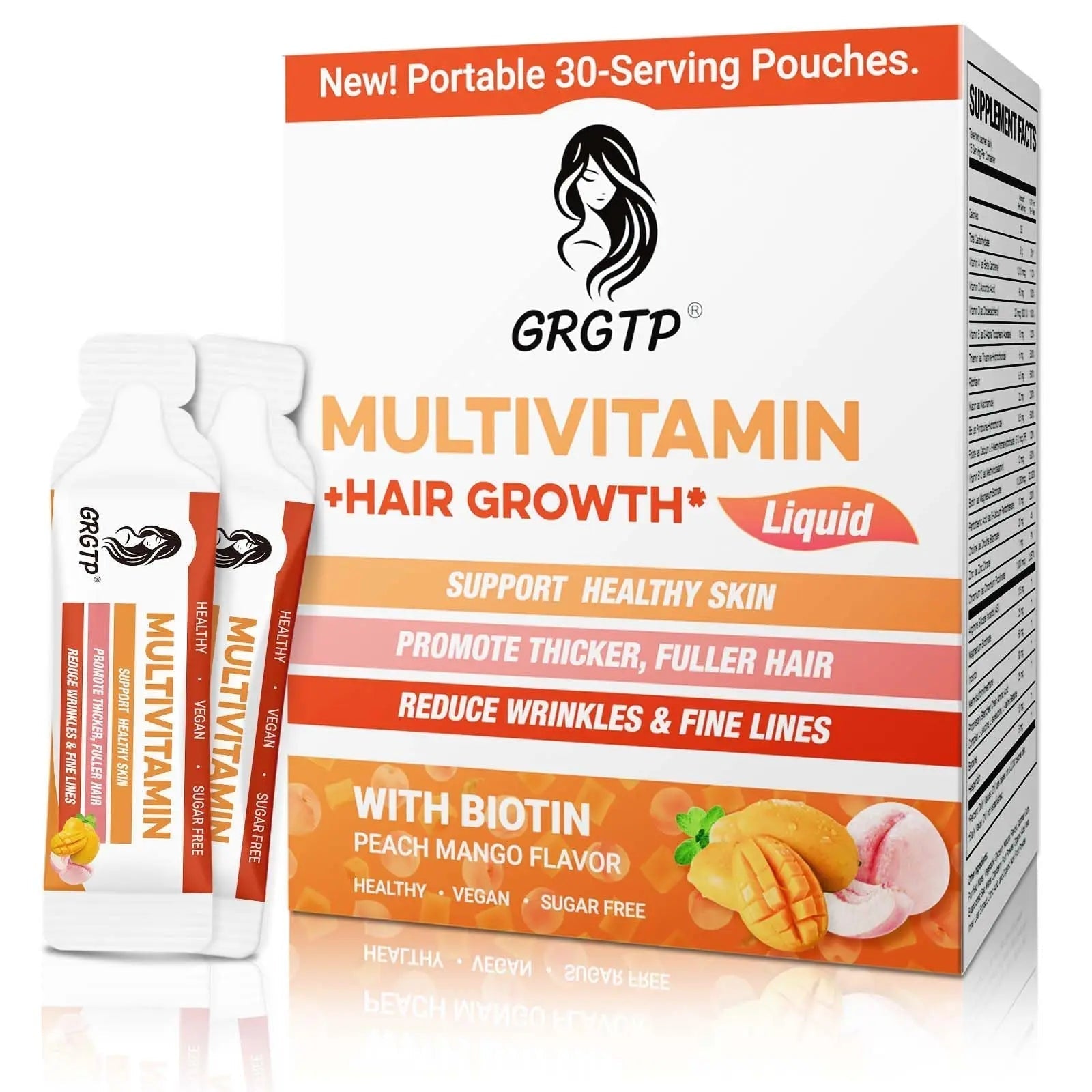 Liquid Multivitamin + Hair Growth | Biotin 10000mcg | Support Healthy Skin,Promote Thicker,Fuller Hair,Reduce Wrinkles & Fine Lines | 15.22 Fl Oz GRGTP uk supplements