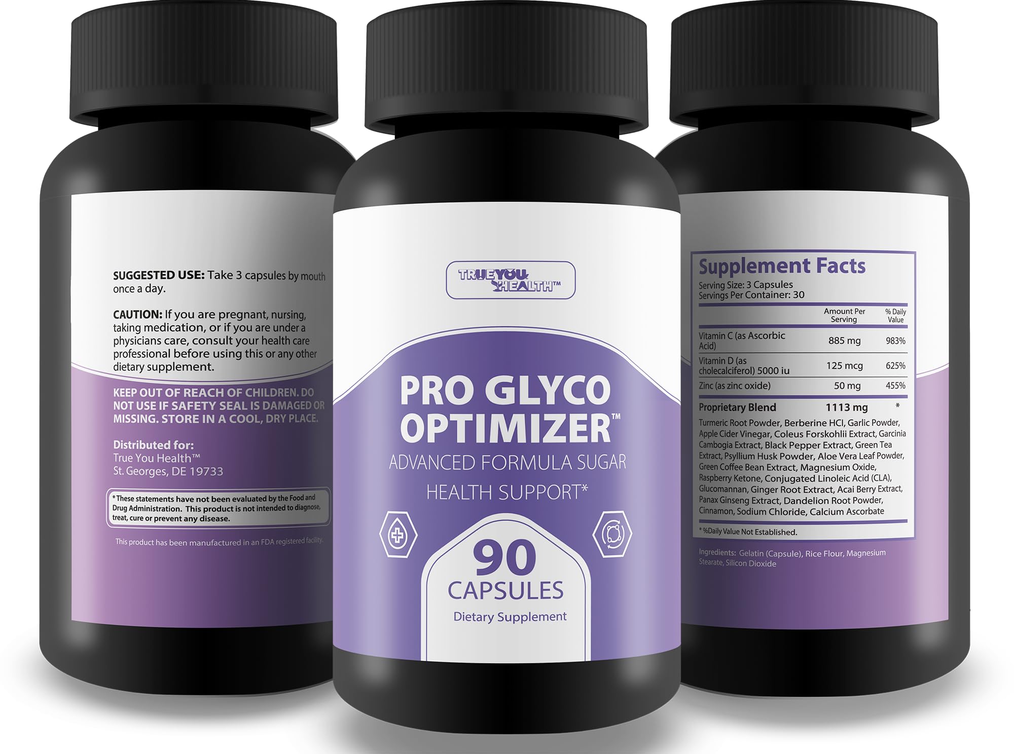 Pro Glyc0 Optimizer - Our Best Sugar Health Support Supplement - Our Best Overall Blood Health & Blood Circulation Support Supplement - Natural Blood Balance Blood Booster Pills True You Health uk supplements