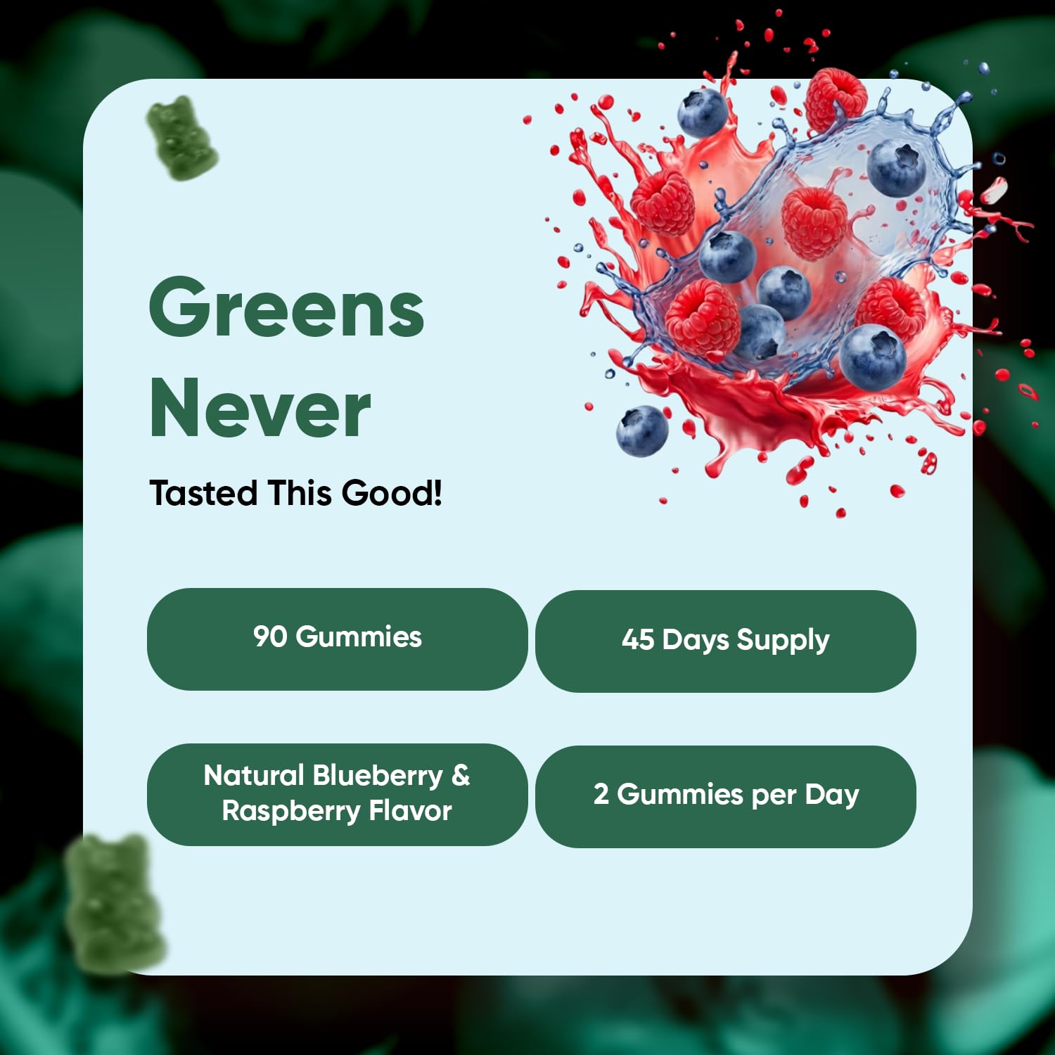 WeightWorld Super Greens Gummies - Energy, Immunity & Digestion - 45-Day Supply - Vegan Daily Greens Supplements (Moringa, Broccoli, Spinach) - Added Vitamins & Minerals - 90 Superfood Gummies WeightWorld uk supplements