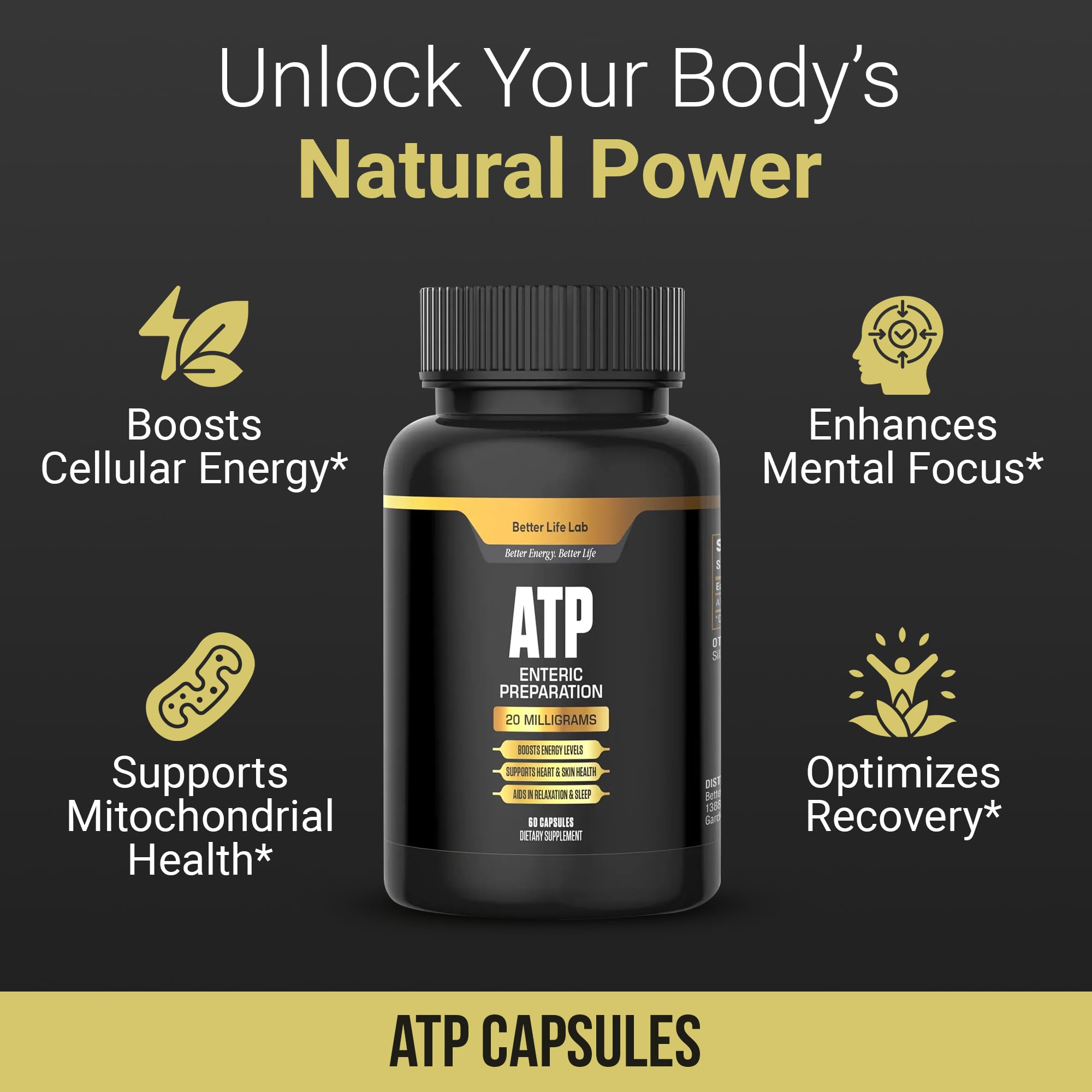 BETTER LIFE LAB ATP Supplement – Supports Cellular Energy Production, Mitochondrial Function & Active Lifestyles BETTER LIFE LAB uk supplements
