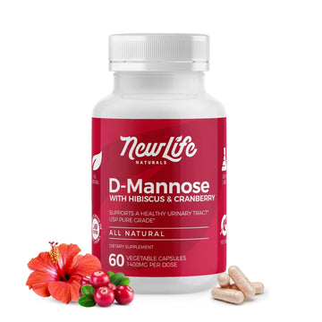 NewLife Naturals D-Mannose Capsules | w/Cranberry and Hibiscus Extracts | Natural Urinary Tract Health Supplement | 1400mg Pure Veggie Powder | 60 Veggie Capsules NewLife Naturals uk supplements