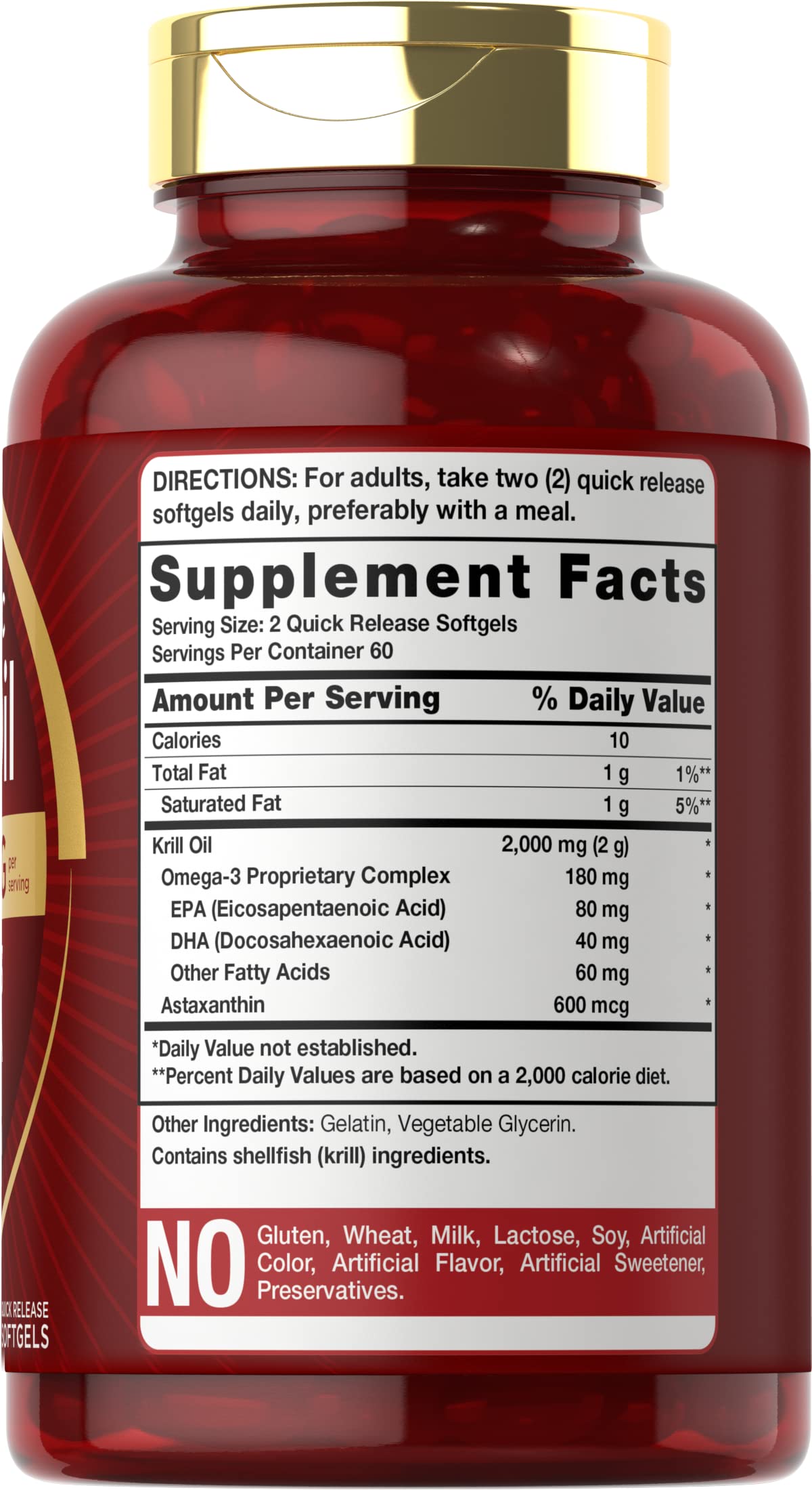 Carlyle Antarctic Krill Oil 2000 mg 120 Softgels | Omega-3 EPA, DHA, with Astaxanthin Carlyle uk supplements